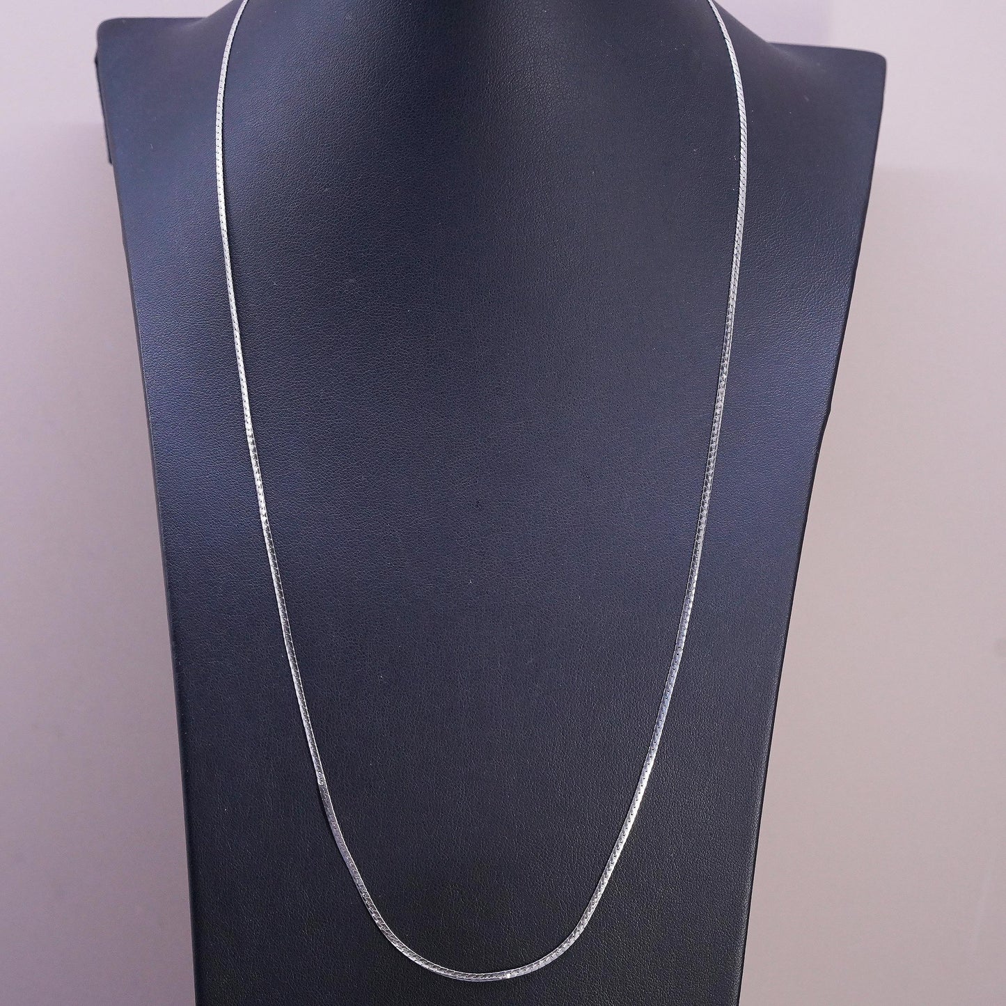 24" 1.6mm, vintage Sterling silver handmade necklace, 925 curb chain
