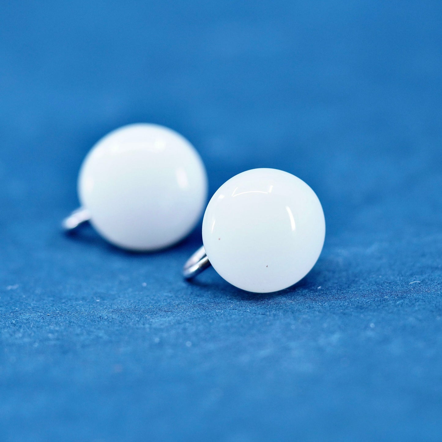 Vintage Sterling silver handmade earrings, 925 Button screw back