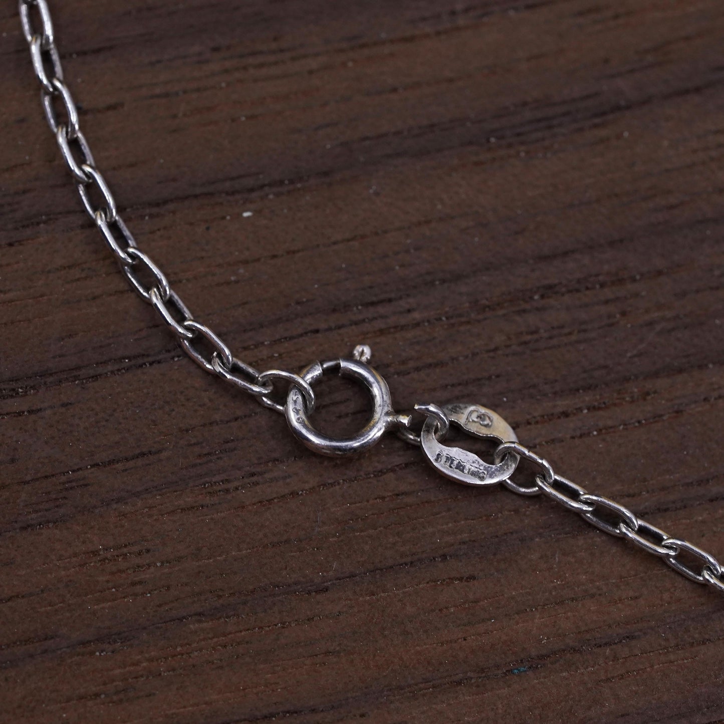 18" 1.6mm, vintage Sterling silver necklace, 925 oval link chain