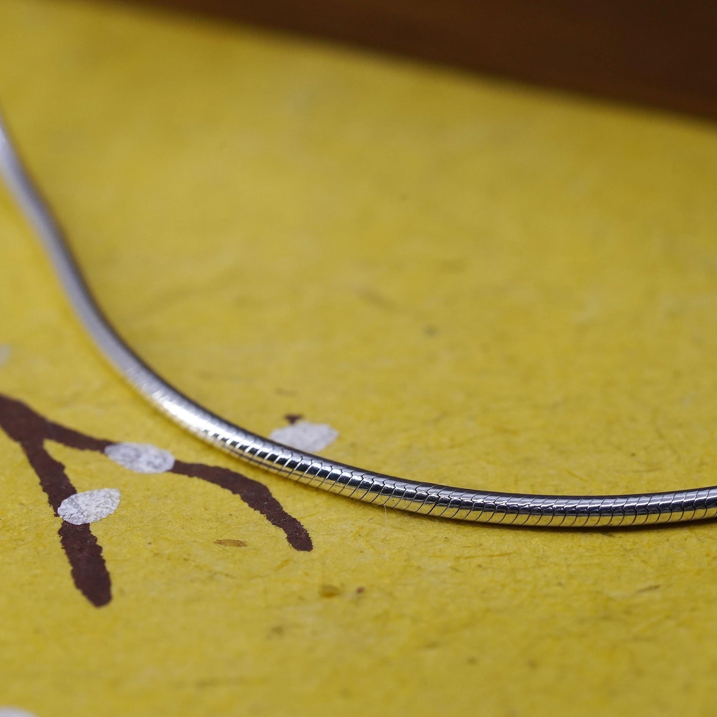 18" 1.6mm, vintage AGI Sterling silver necklace, Italy 925 snake chain