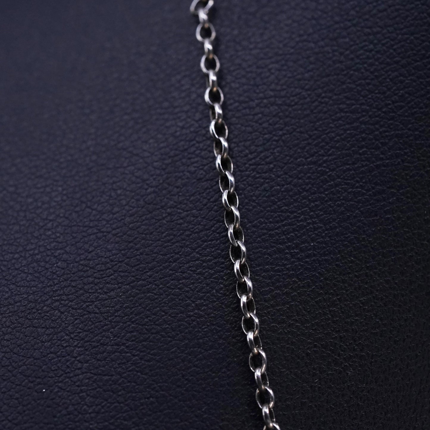18" 2mm, vintage Sterling 925 silver circle chain necklace