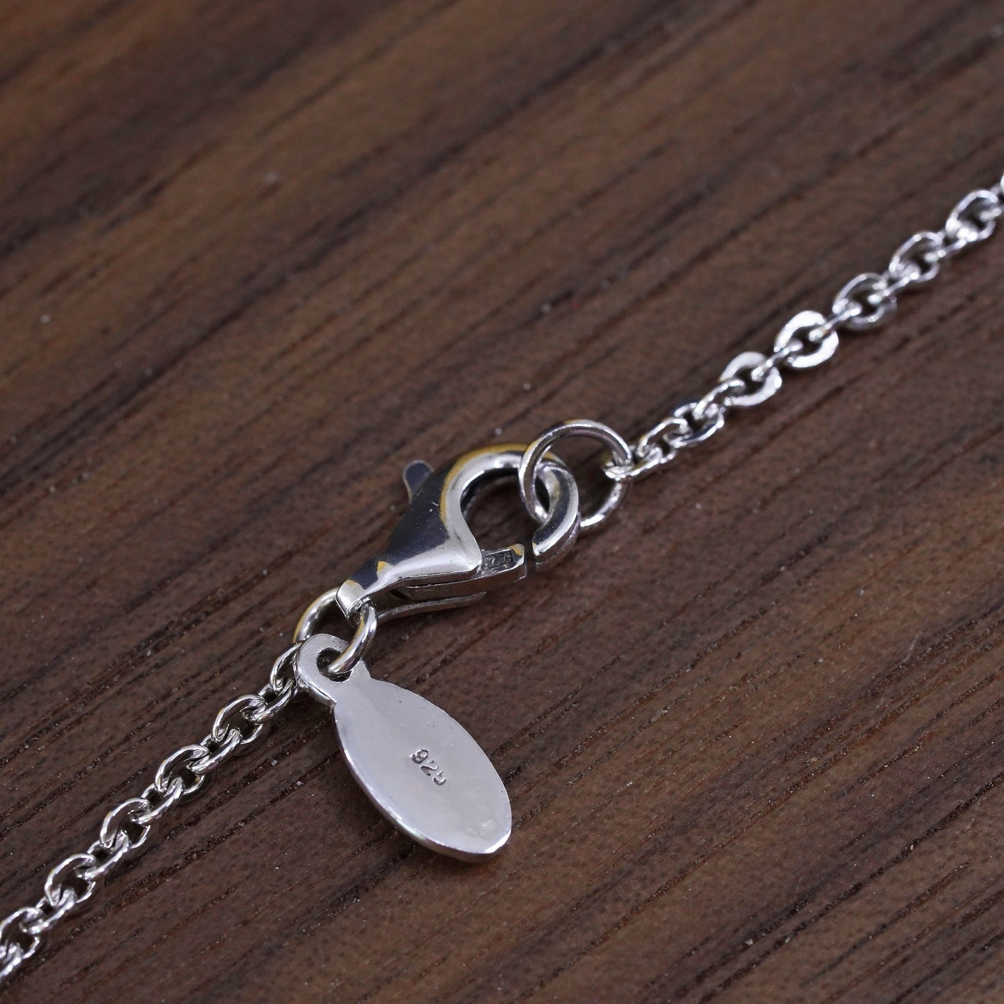 20", Seventeen sterling 925 Silver flatten circle chain necklace star pendant