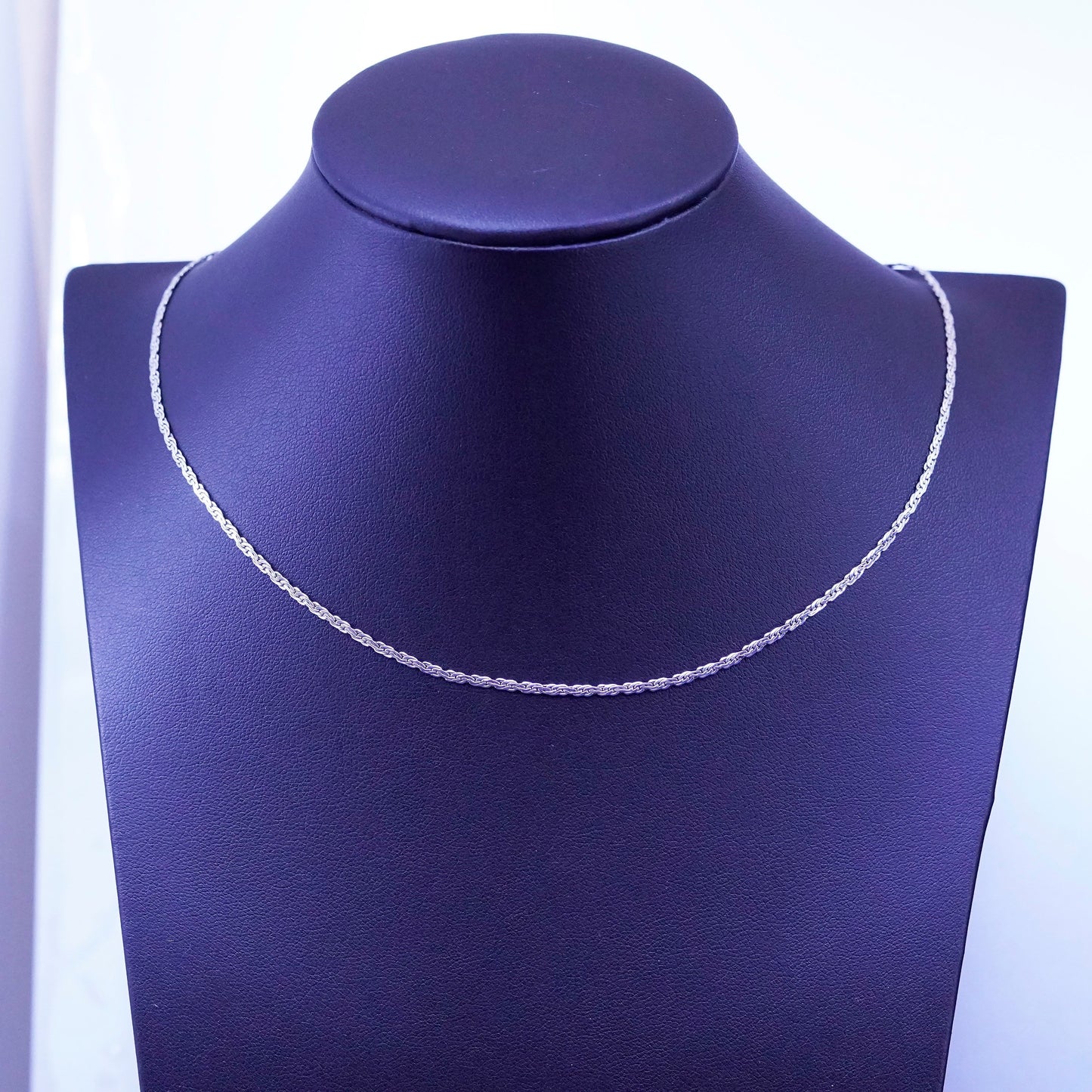 18”, 2mm, Sterling silver handmade necklace, flatten 925 nugget chain