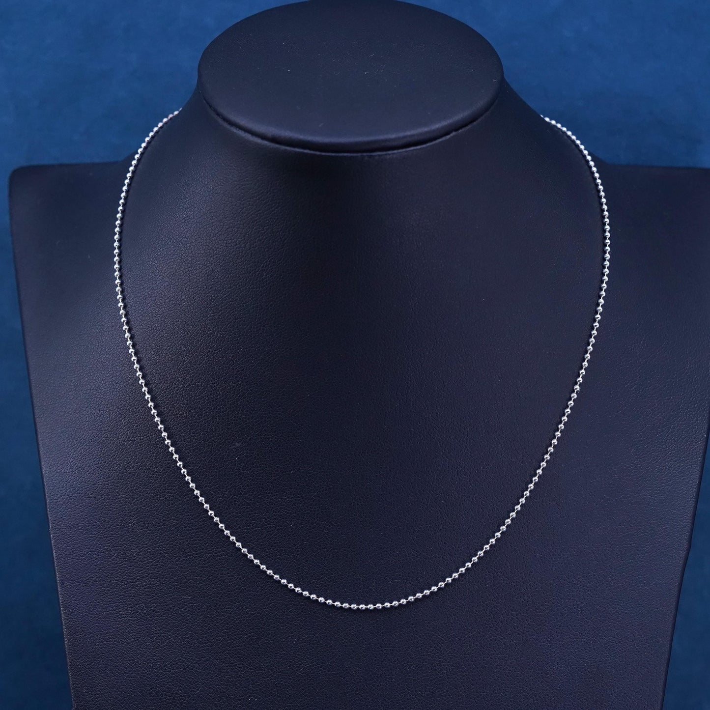 16”, 1mm, Sterling silver necklace, Vermeil gold over 925 bead chain