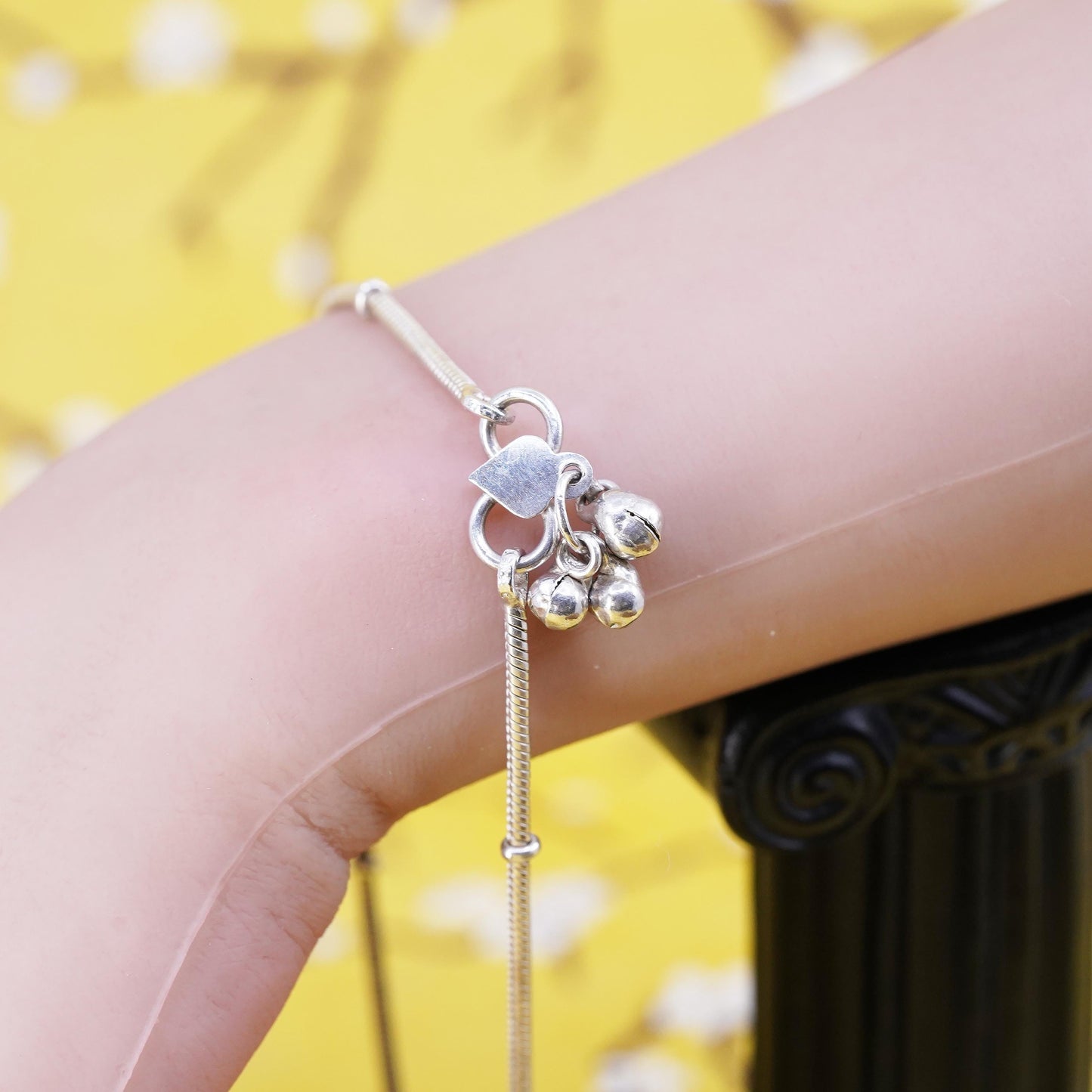 10.5", Sterling silver Novica Sterling Silver 'Jaipur Dancer', 925 anklet