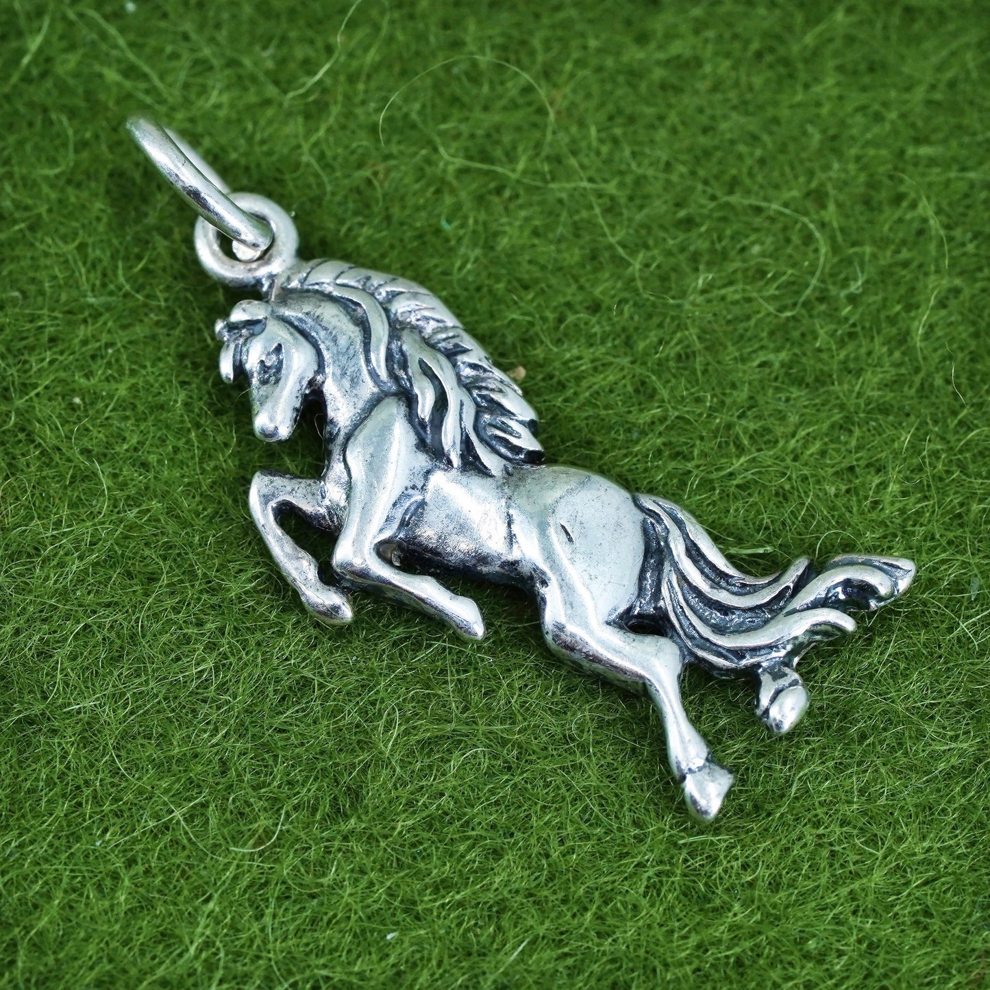 Handmade vintage Sterling silver pendant, 925 horse charm