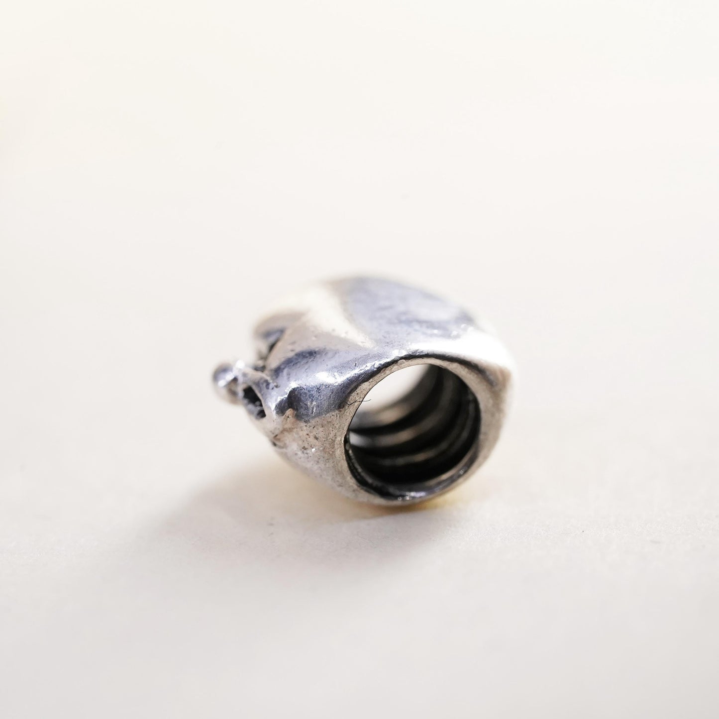 Vintage sterling silver Apple charm, 925 bead pendant