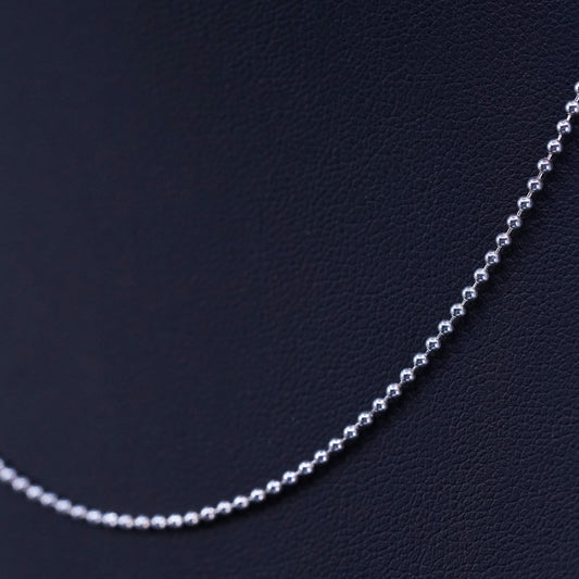 16”, 1mm, Sterling silver necklace, Vermeil gold over 925 bead chain