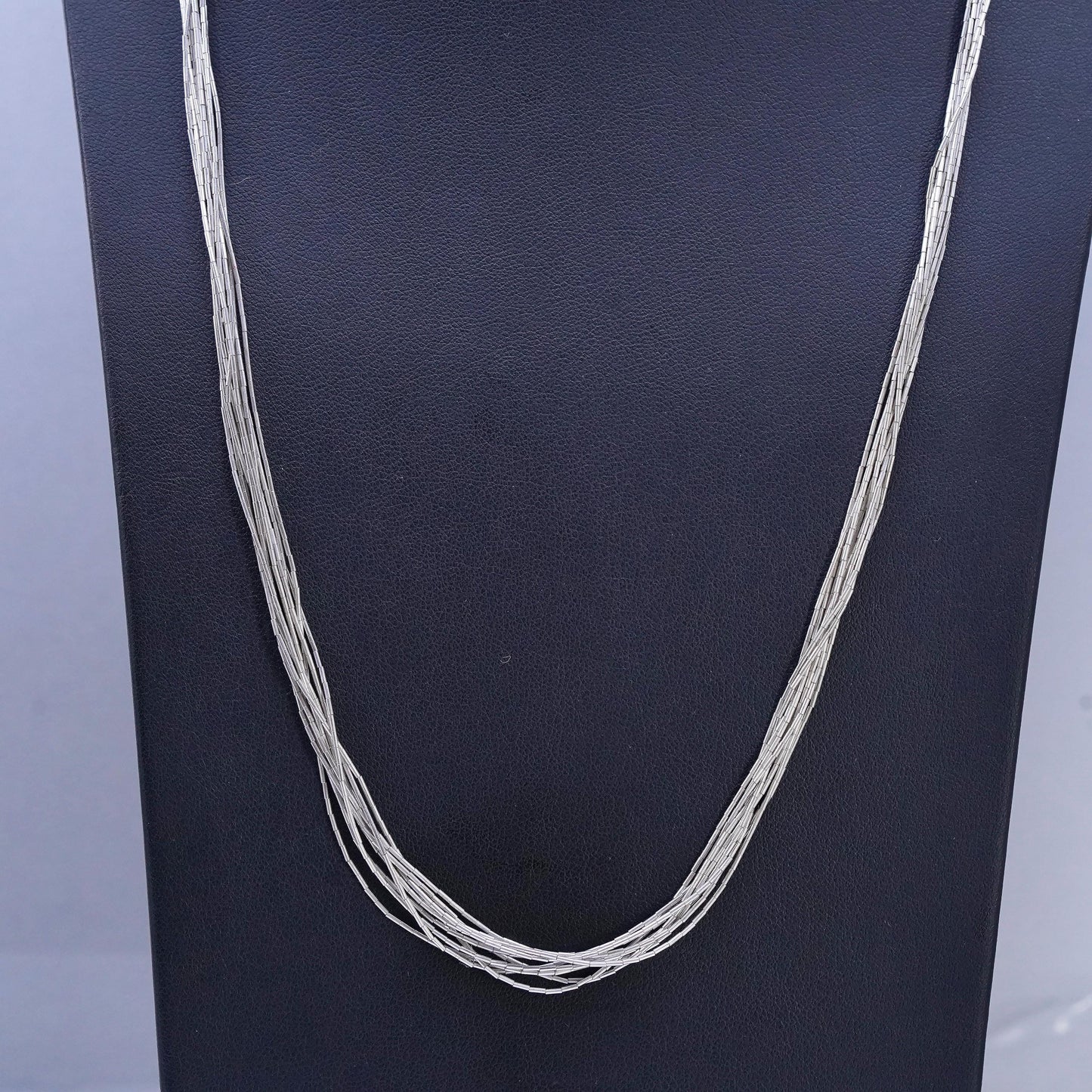 24", liquid Sterling silver 10 strands necklace, Native American handmade chain