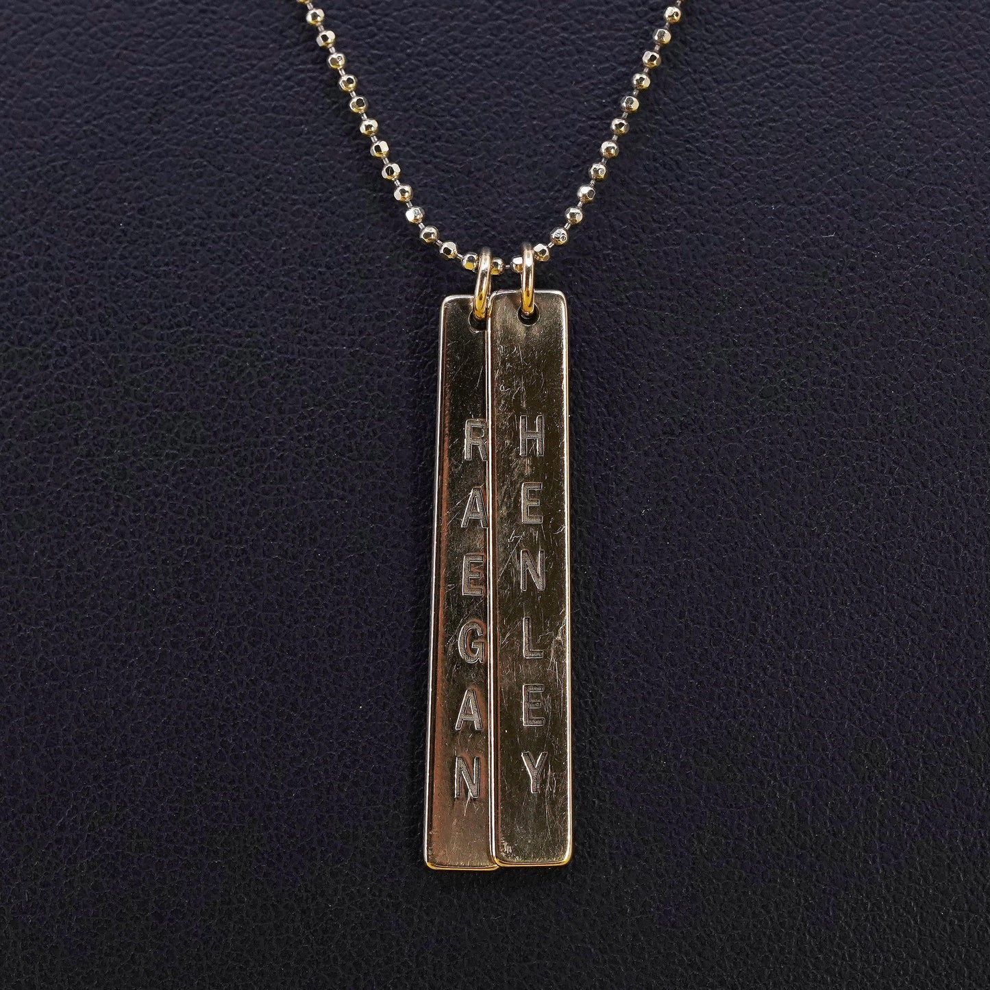 18”, Italian yellow gold Sterling silver necklace 925 name tag, Henley Raegan