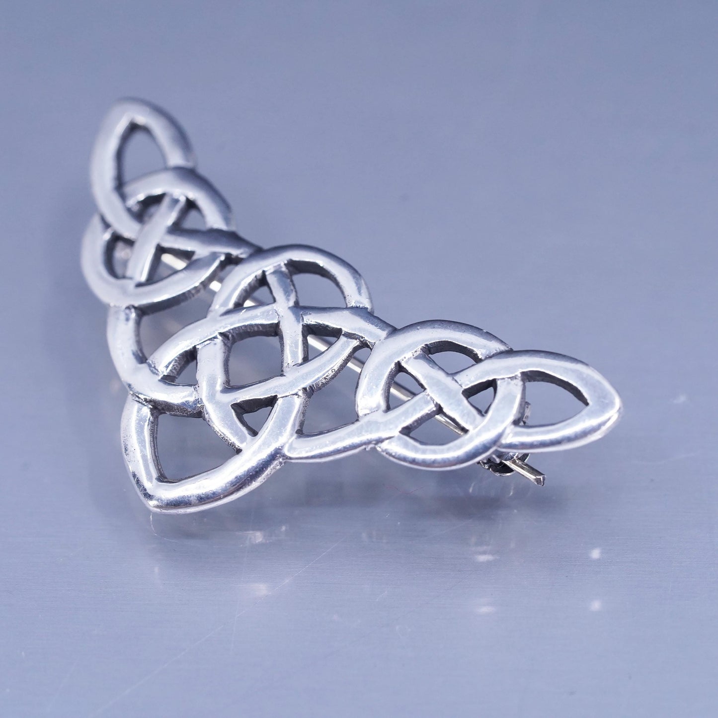 Vintage sterling silver handmade brooch, Irish 925 Celtic knot pin
