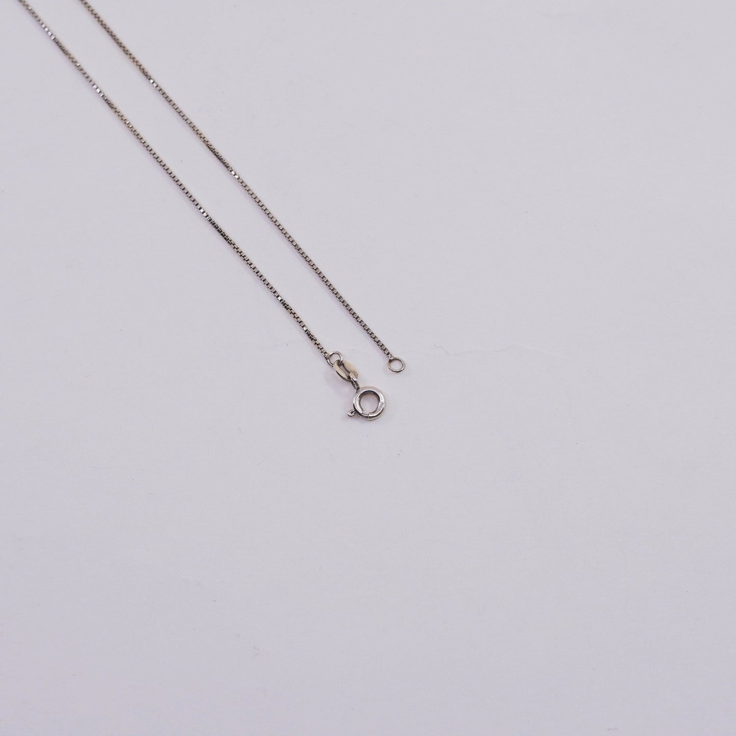 18”, 1mm, Vintage vermeil gold over sterling 925 silver box chain, necklace, stamped 925
