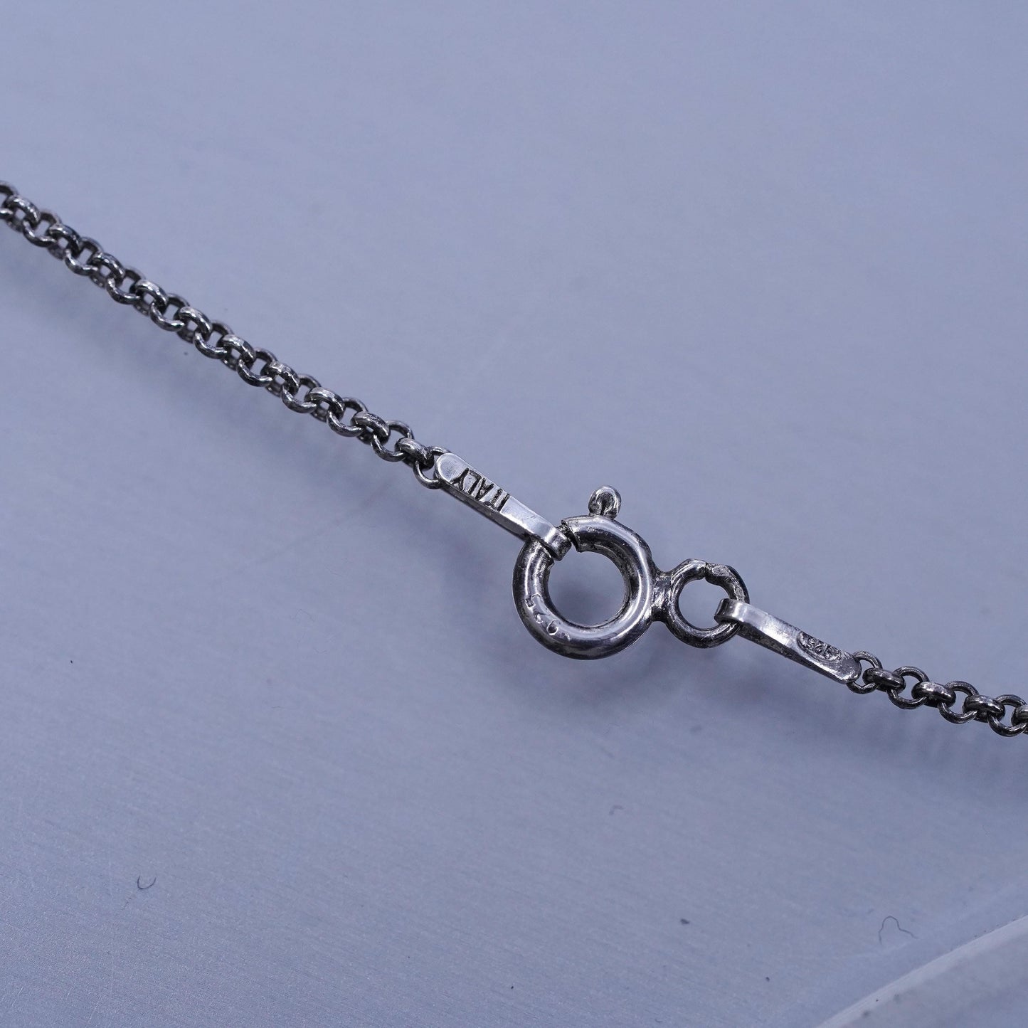 18” 1.2mm, vintage Sterling 925 silver circle chain necklace