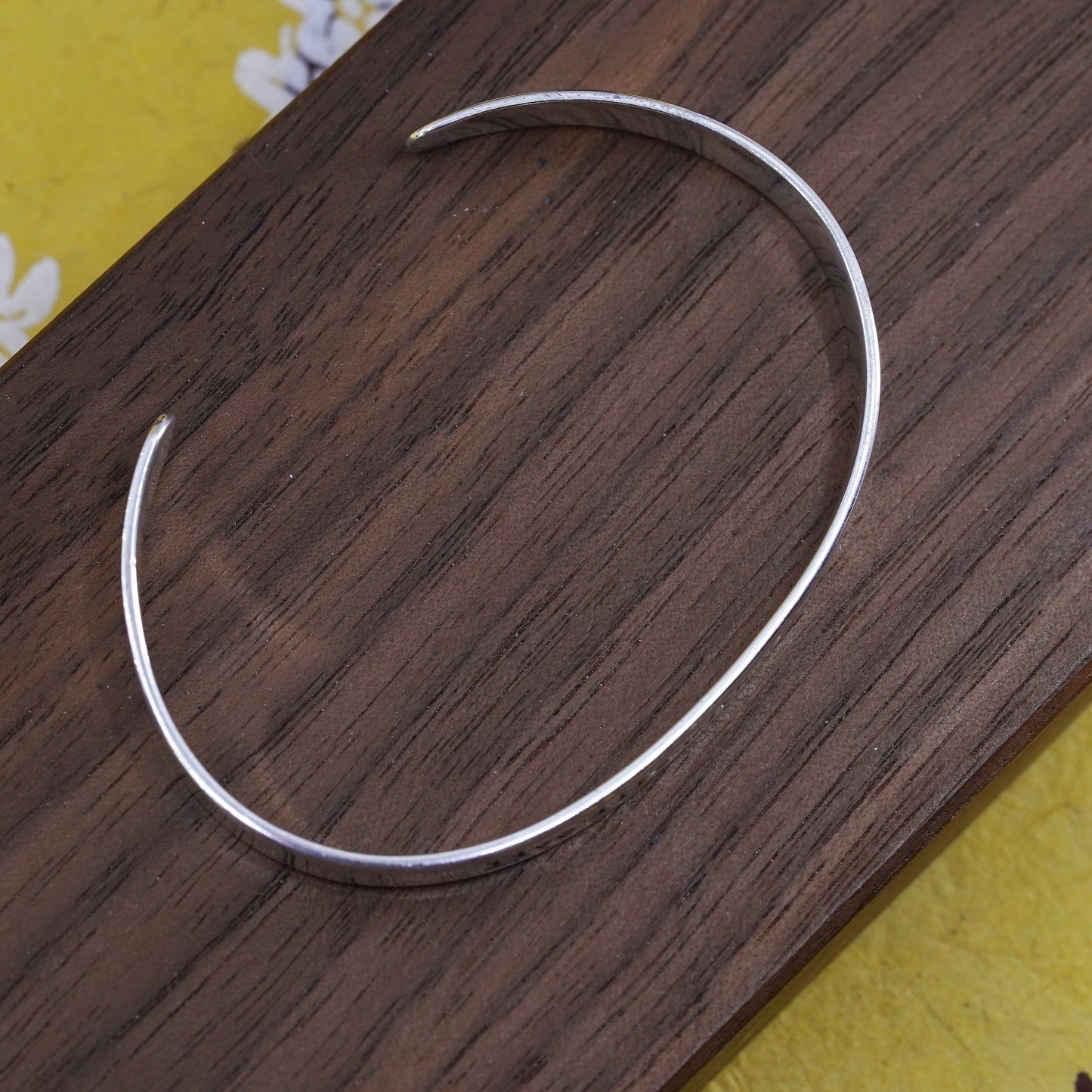6", VTG Far fetched Sterling silver bracelet, 925 cuff “live life no regrets