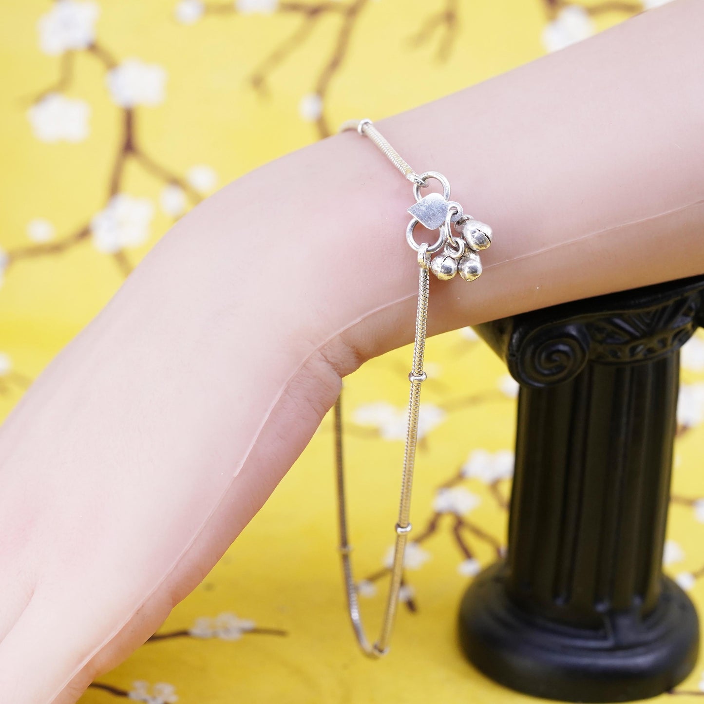 10.5", Sterling silver Novica Sterling Silver 'Jaipur Dancer', 925 anklet
