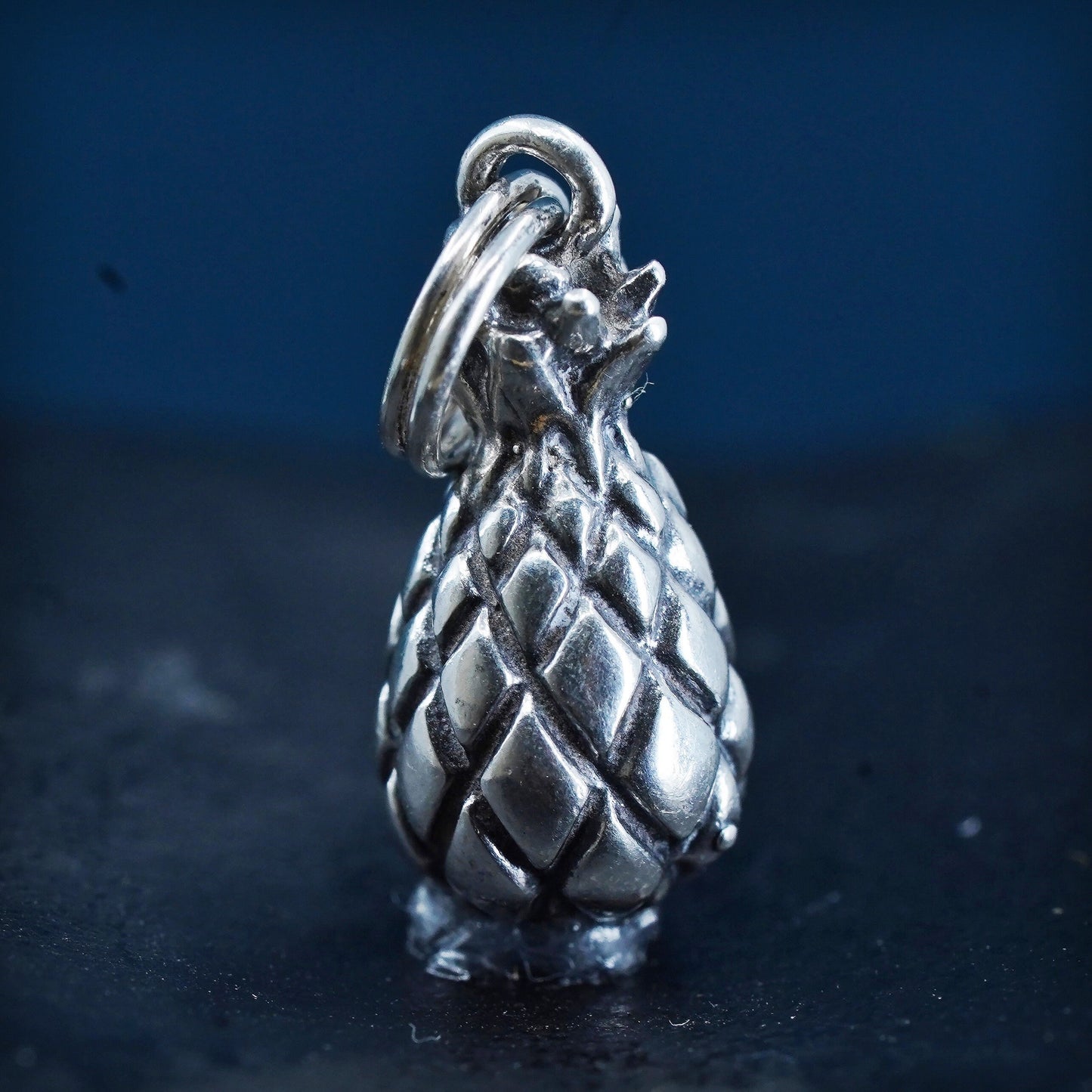 Vintage Sterling silver handmade pendant, 925 pineapple charm