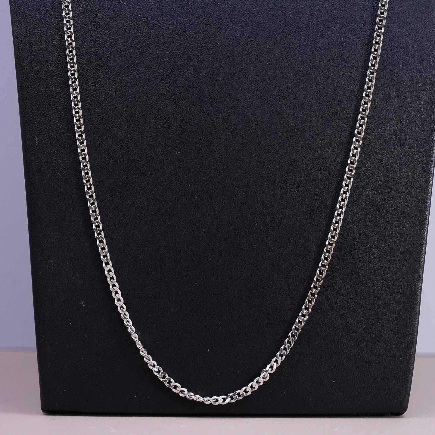 26", 3mm, vintage Sterling silver handmade necklace, 925 curb chain