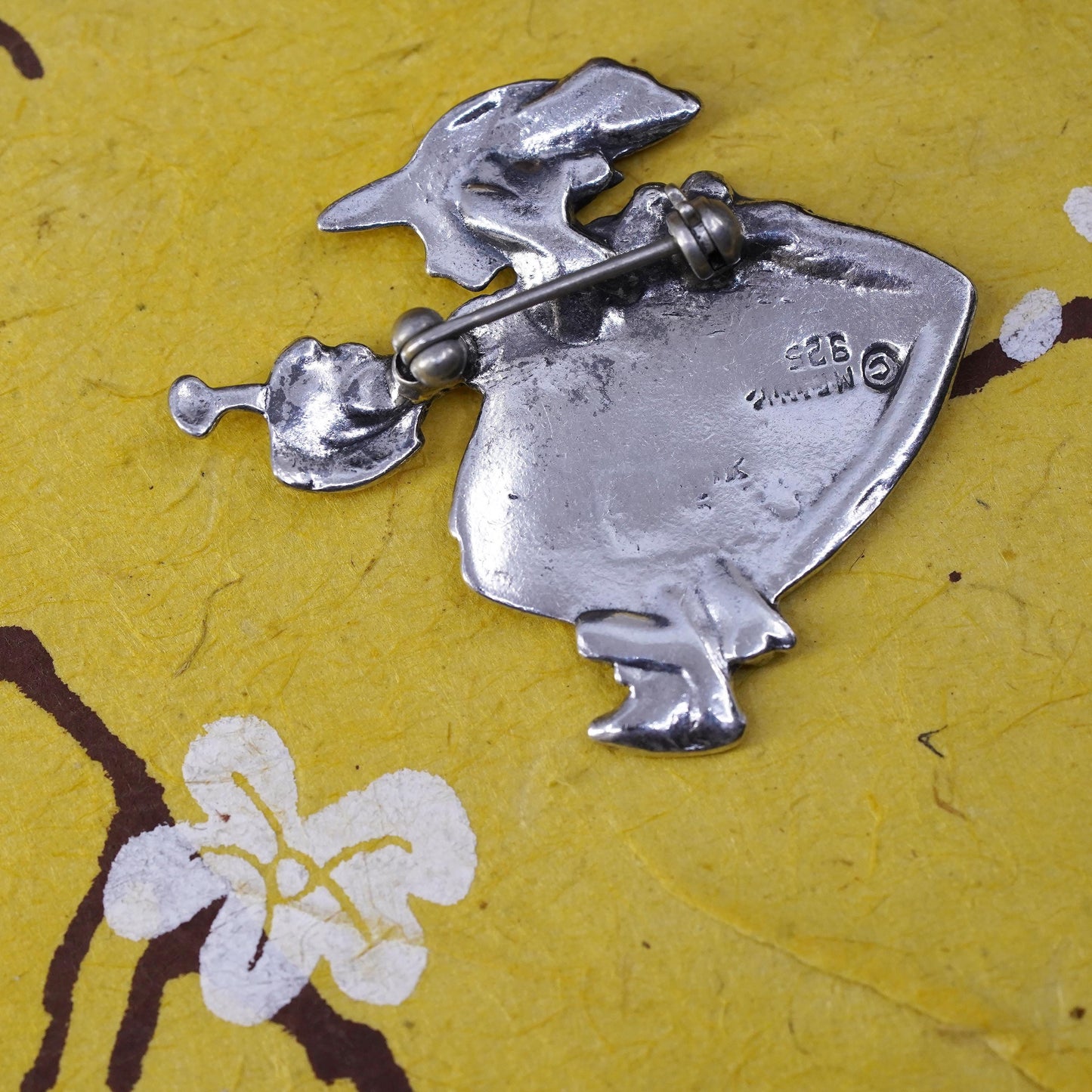 vintage Mary Engelbreit Me Ink Little Girl Sterling 925 Silver Brooch
