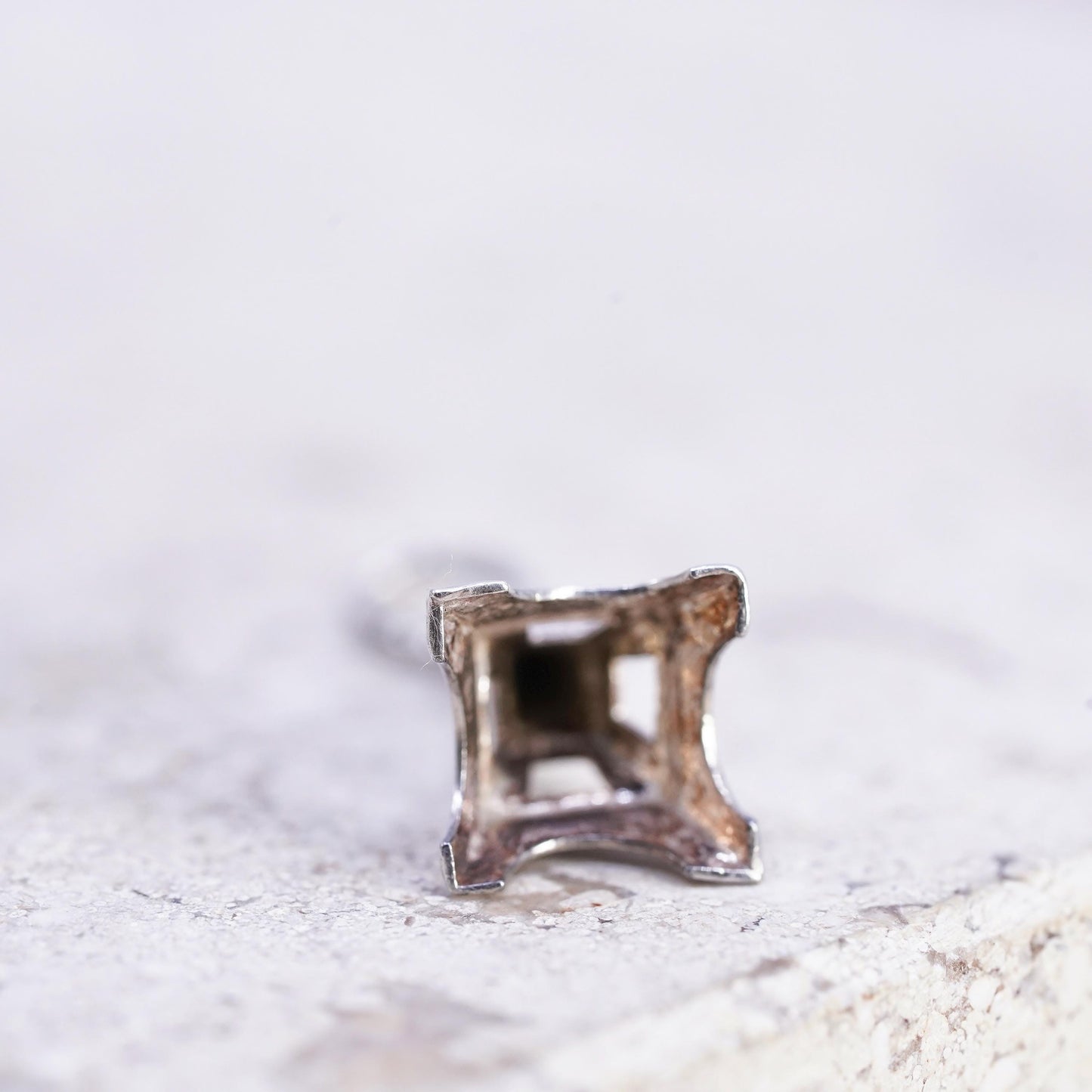 Vintage Sterling silver handmade pendant. 925 skating tower charm