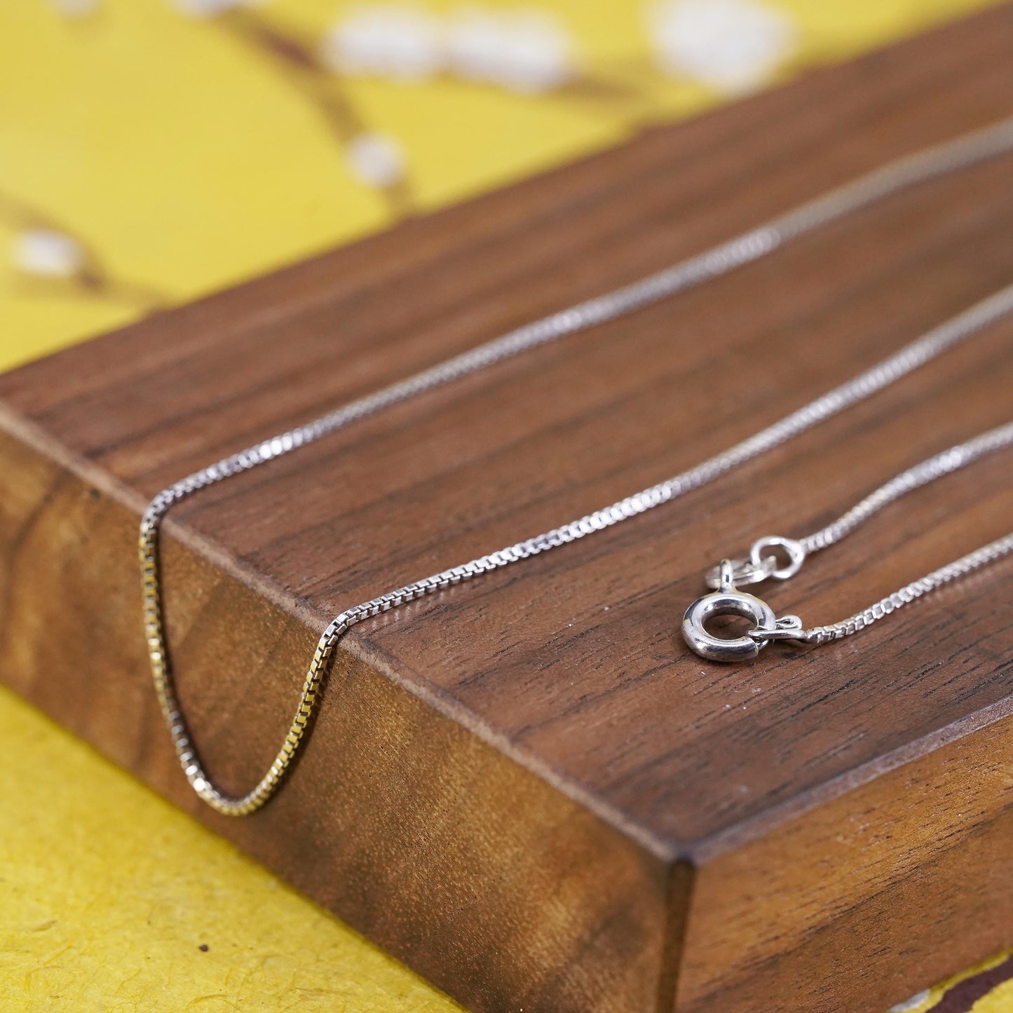 20”, 1mm, vintage Italy Sterling silver box chain, Italy 925 necklace