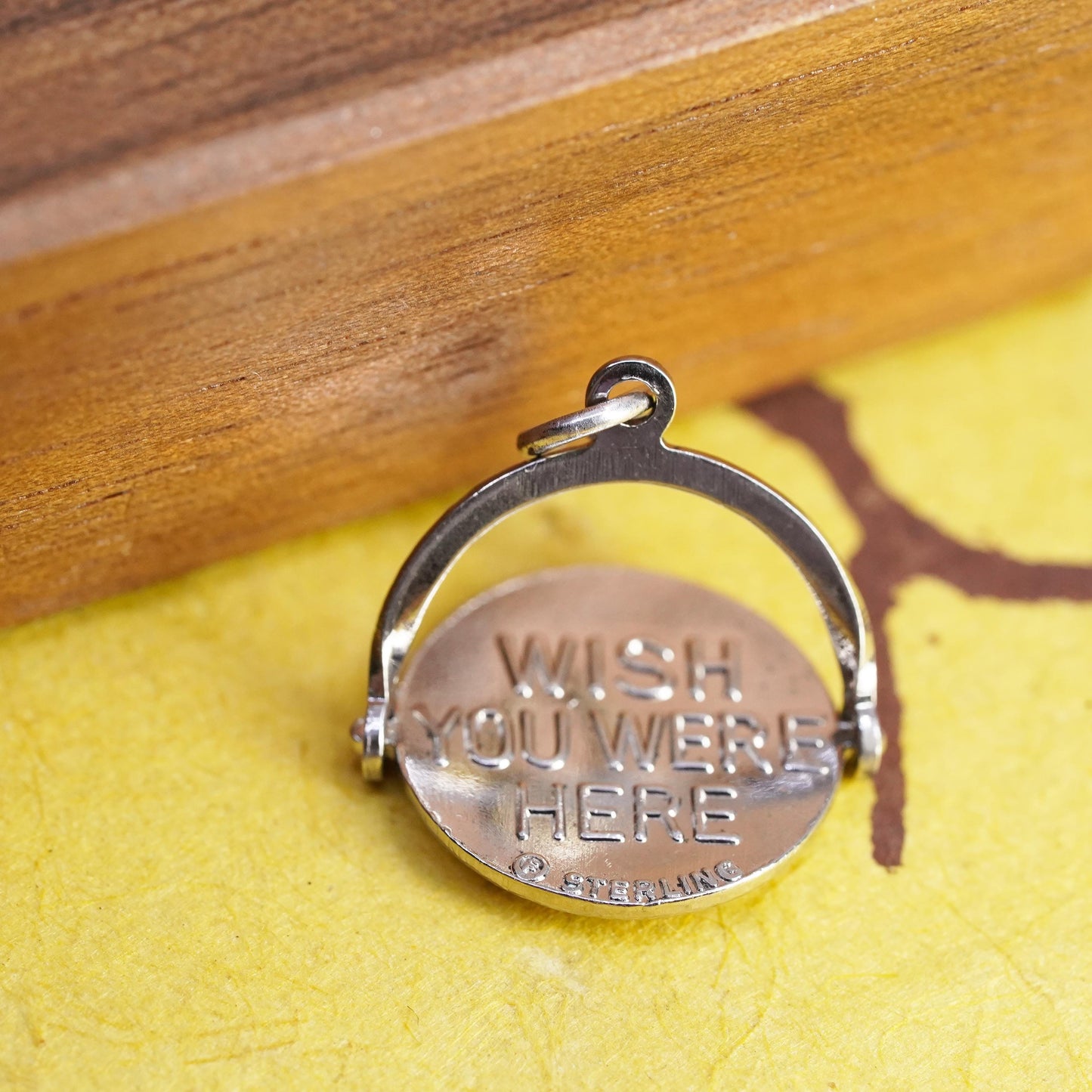 Sterling Silver 925 Niagara Falls Moving Spinner Charm Wish You Were Here