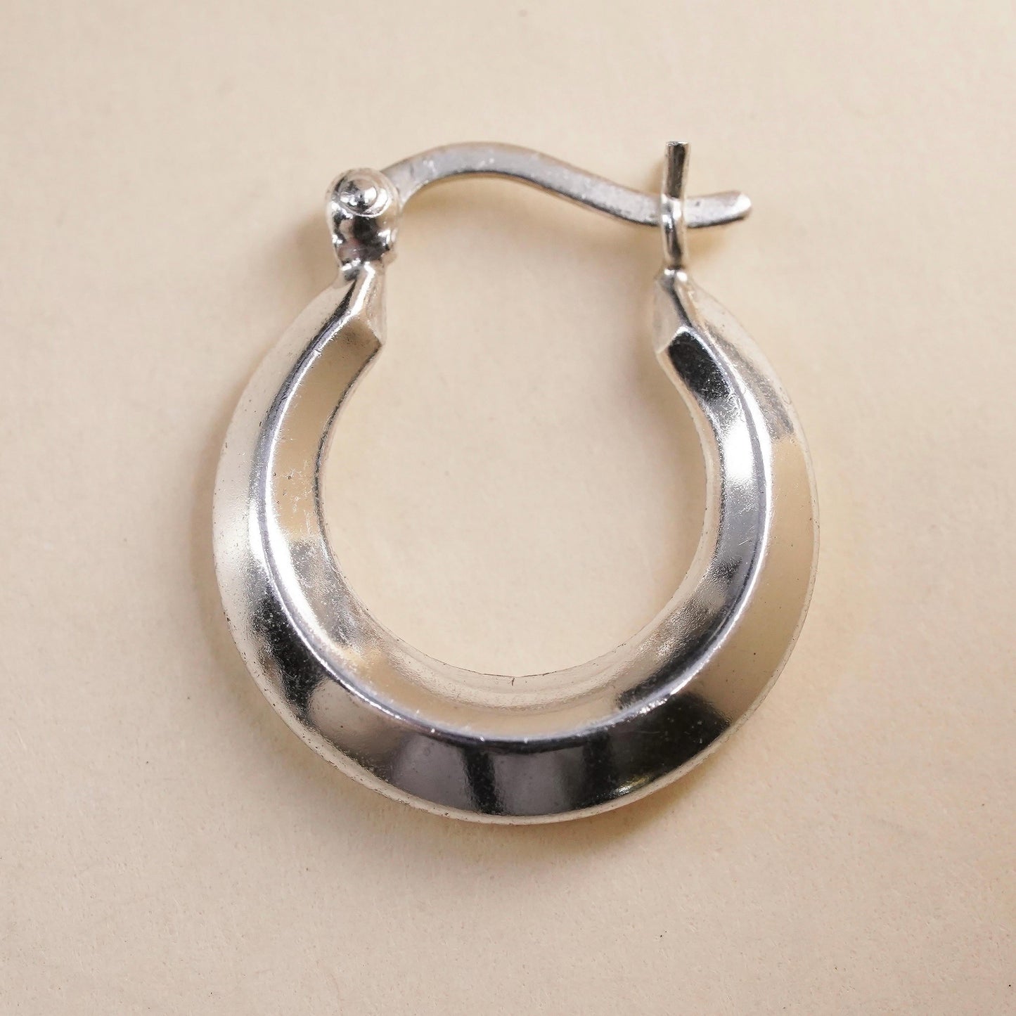 0.5", Vintage sterling silver single earring, fashion minimalist primitive hoop