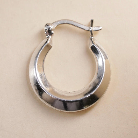 0.5", Vintage sterling silver single earring, fashion minimalist primitive hoop