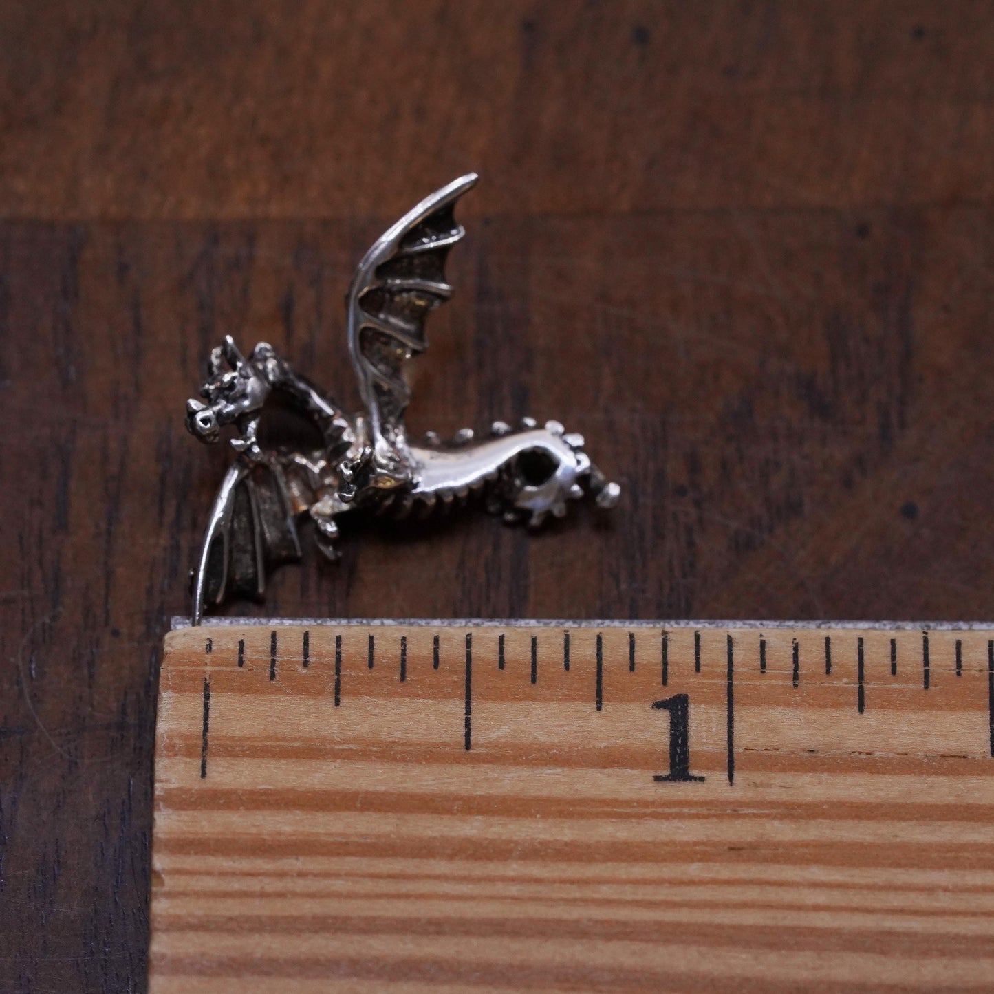 Vintage southwestern handmade sterling silver dragon charm, 925 pendant
