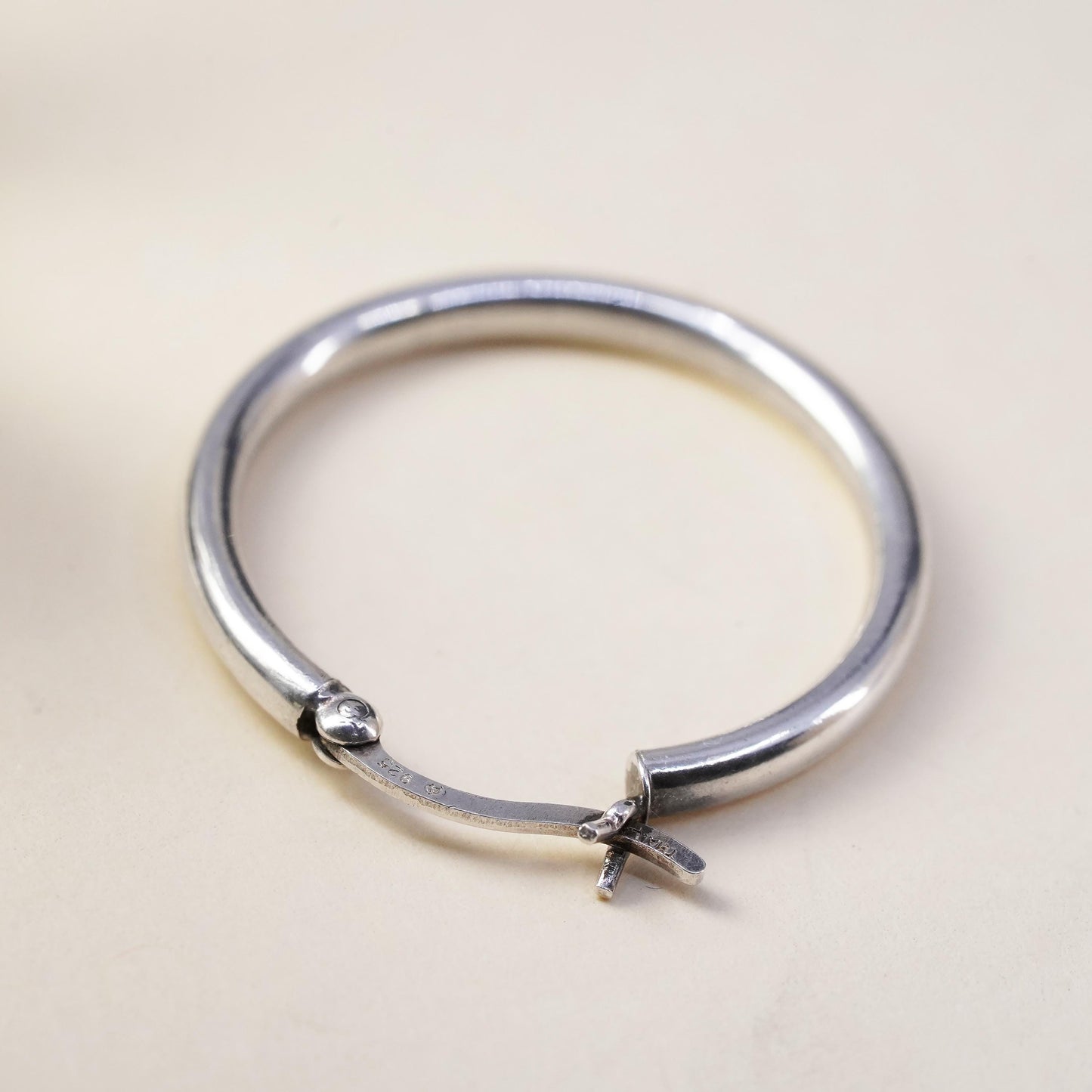 1”, Vintage sterling silver loop single earring, minimalist primitive hoop