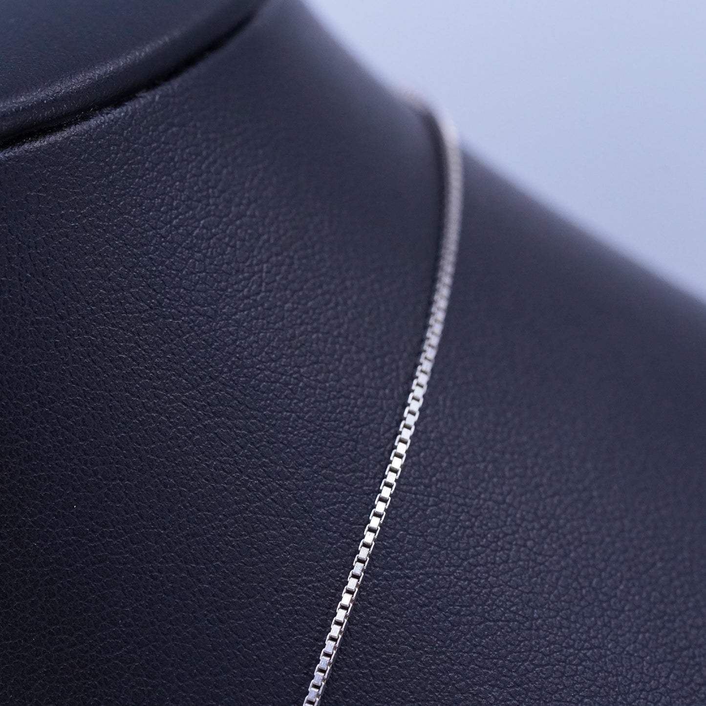 16” Italian Sterling 925 silver box chain necklace with textured beads pendant