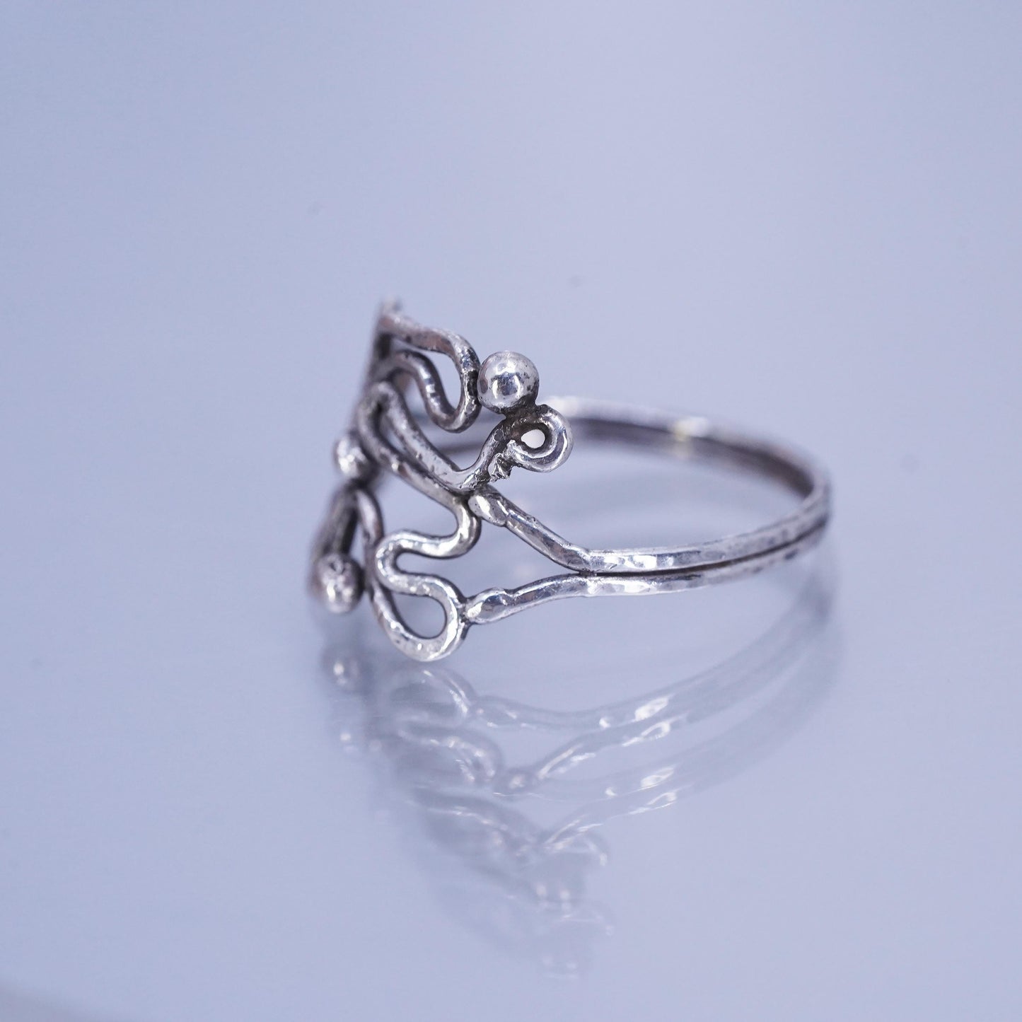 Size 10, vintage Sterling 925 silver handmade ring, wired band