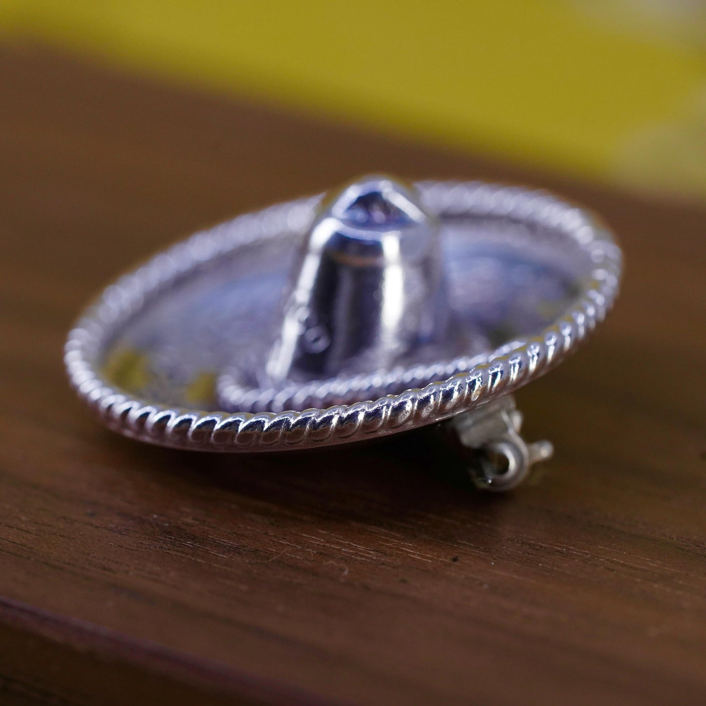 Vintage Mexican sterling 925 silver handmade Mexican hat sombrero brooch