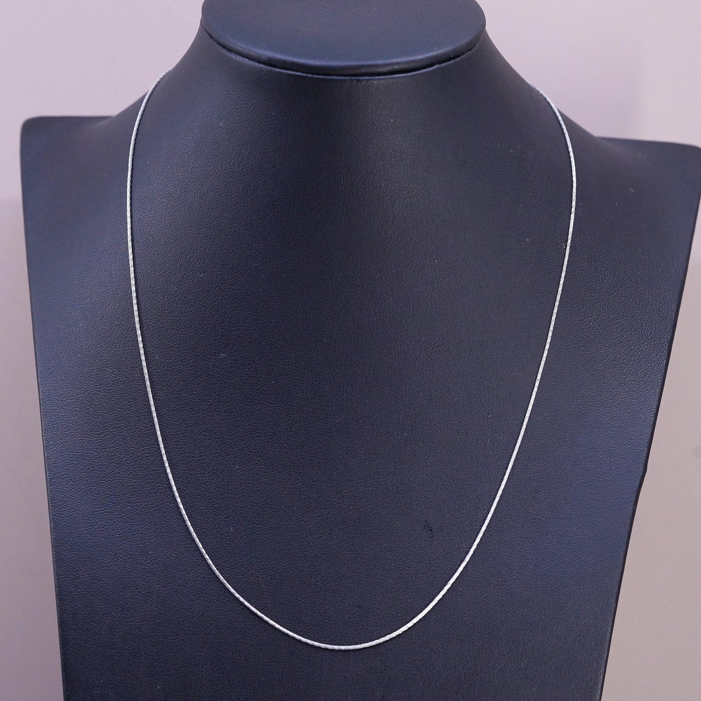 18" 1mm, vintage Italian Sterling silver textured snake chain, 925 necklace