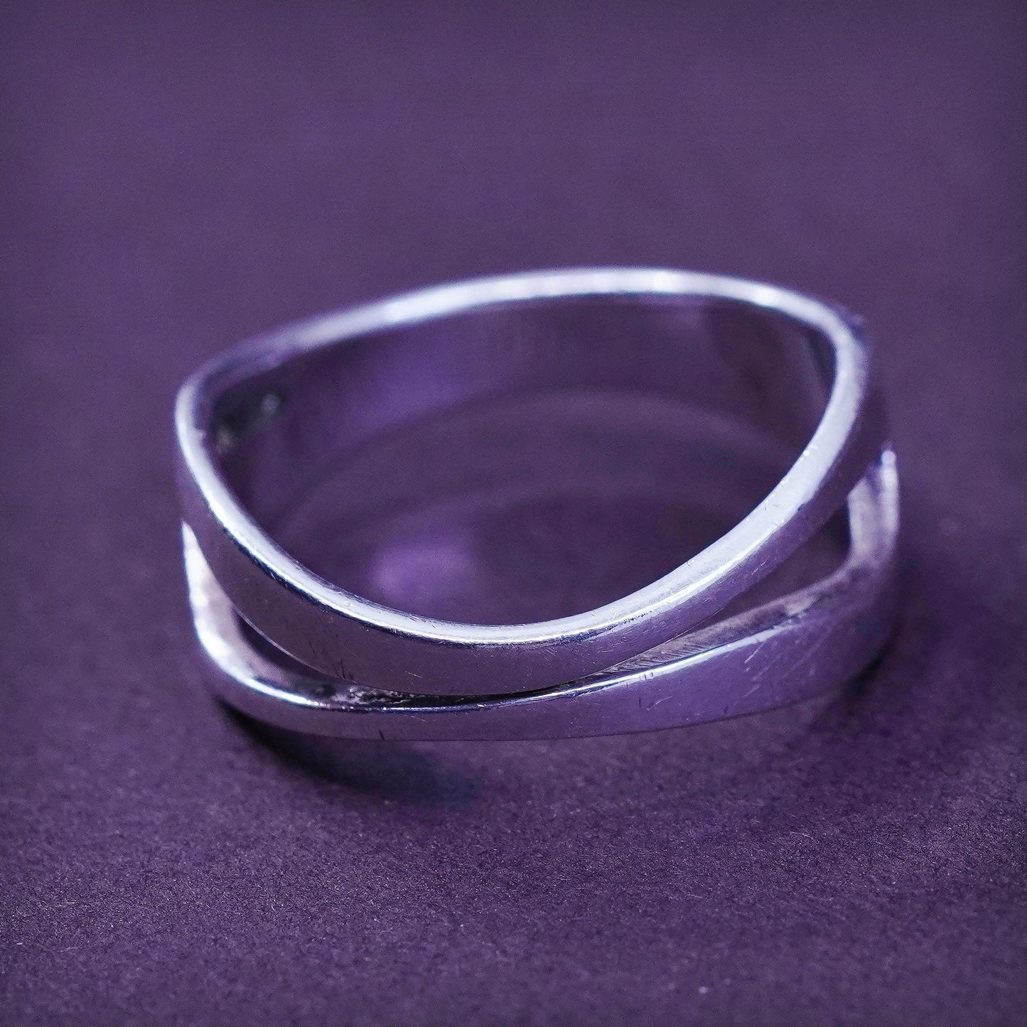 Size 5.5, vintage Sterling silver handmade ring, southwestern, 925 wavy band