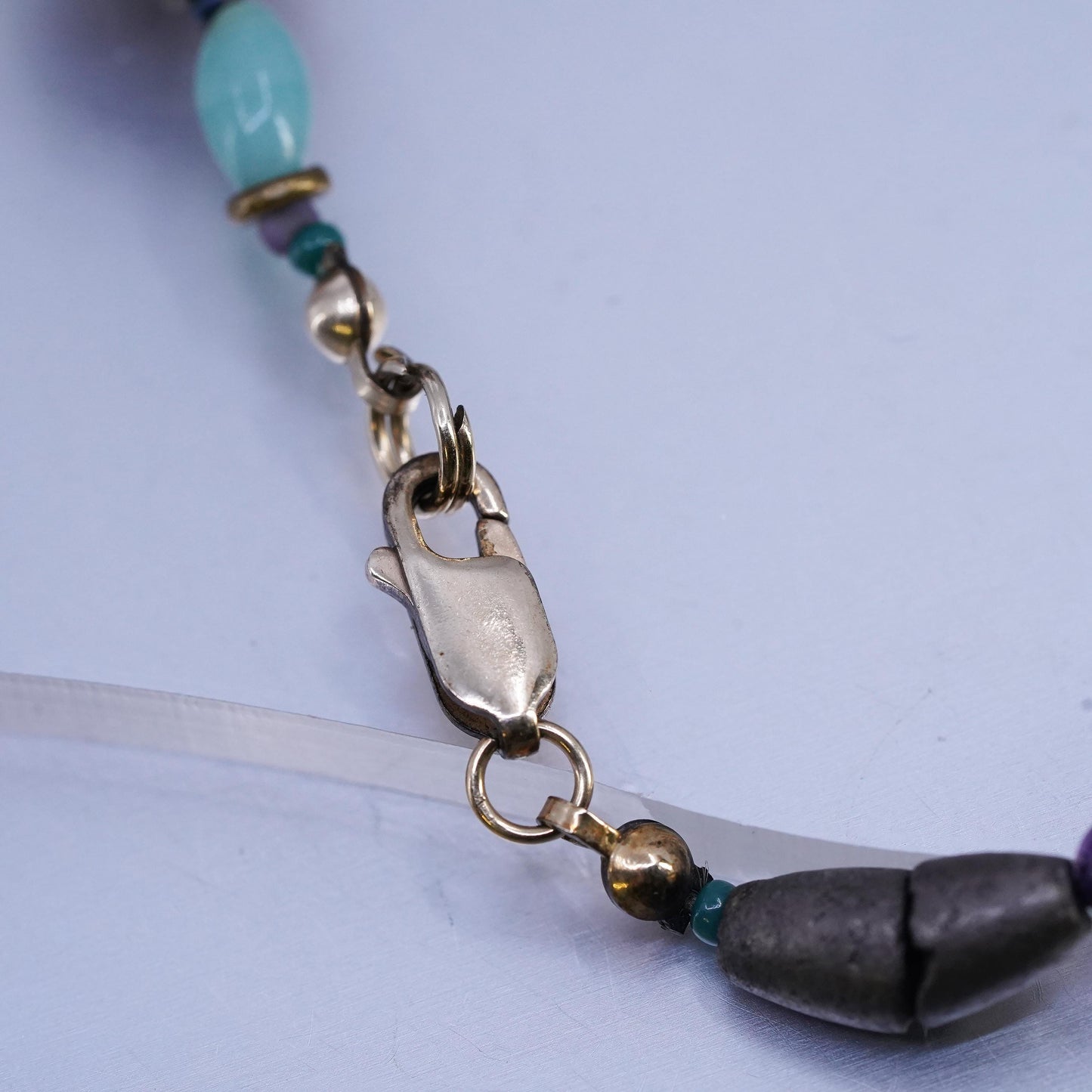 7.5", southwestern bracelet with curved turquoise bear, turtle moss agate shell