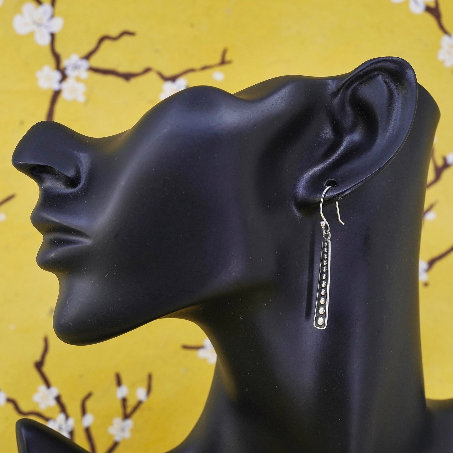 Vintage Sterling silver handmade earrings, 925 beads drops