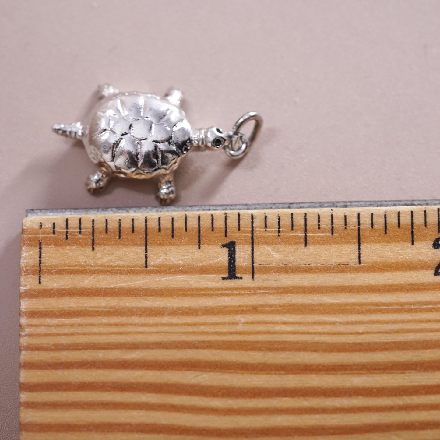 Vintage Sterling silver handmade pendant, 925 turtle charm
