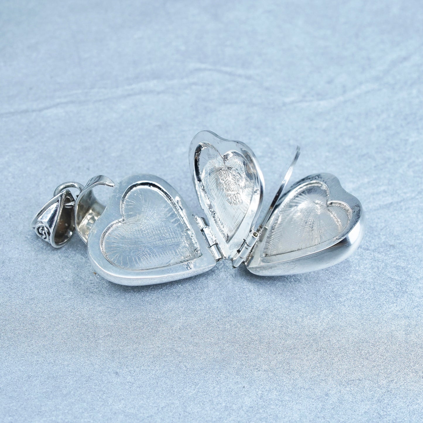 Antique Sterling silver handmade charm, 925 heart 4 photos locket