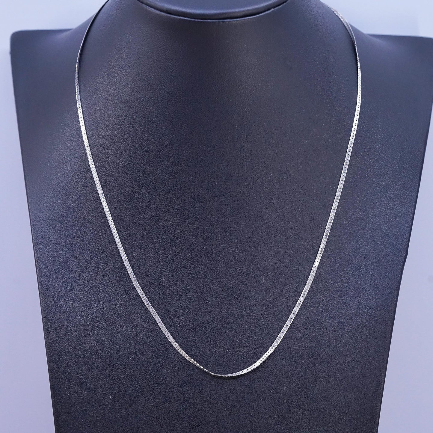 18" 2mm, vintage Sterling silver handmade chain, 925 herringbone necklace