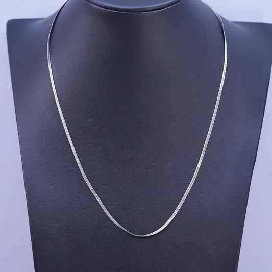 18" 2mm, vintage Sterling silver handmade chain, 925 herringbone necklace