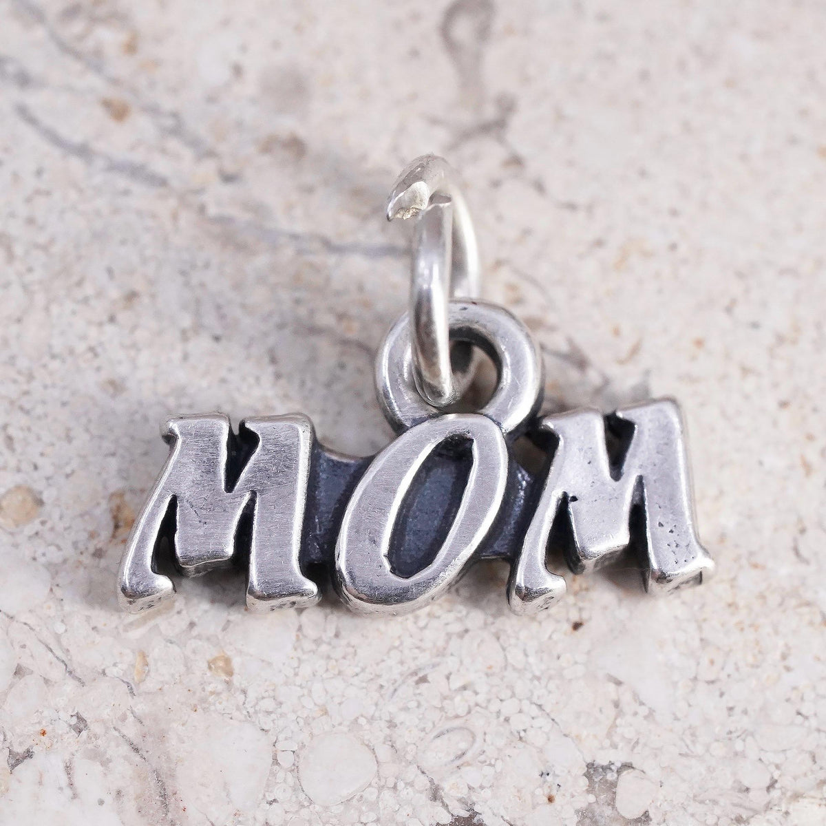 Vintage SJC Sterling silver handmade pendant, 925 mom charm, motherhood