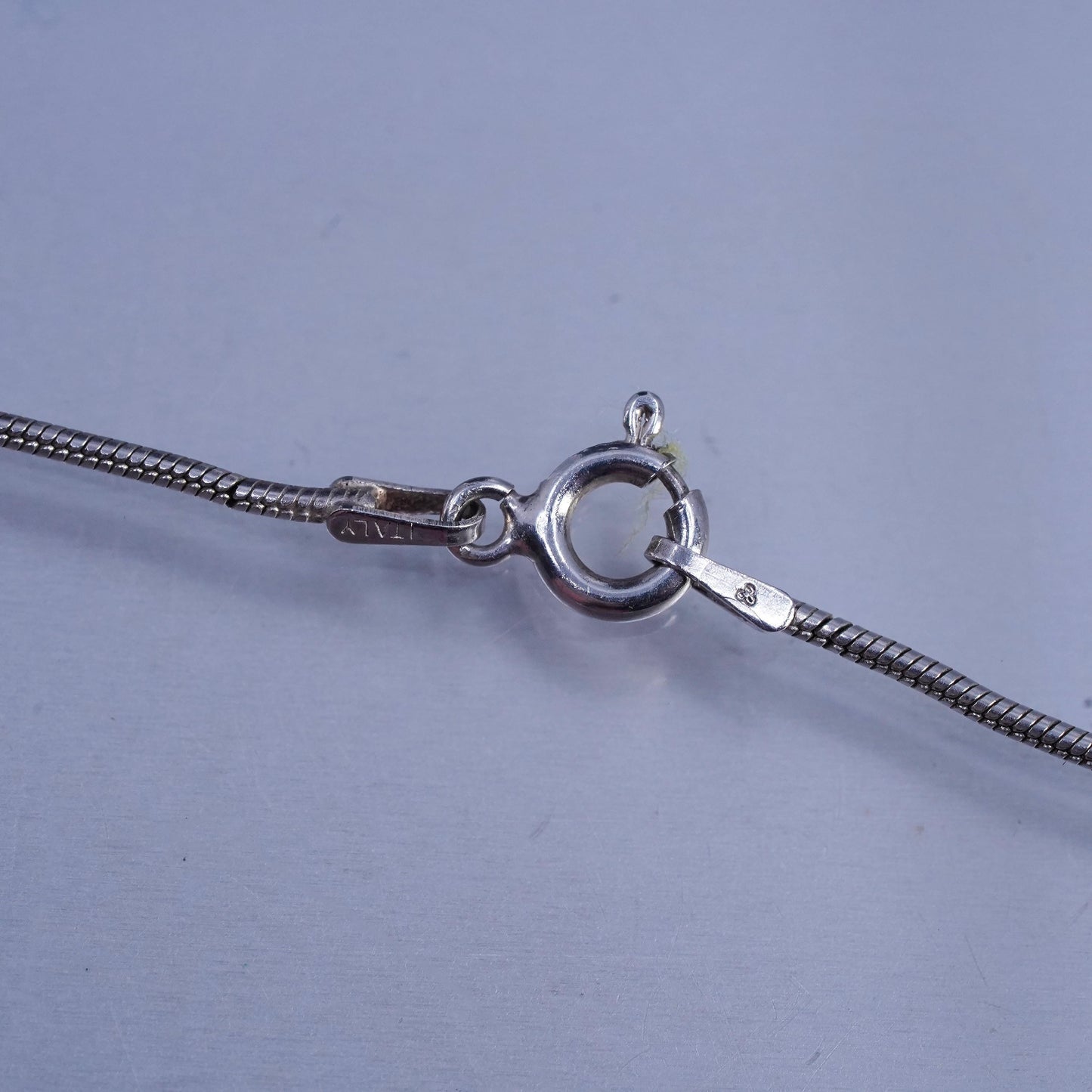 20” 1mm, vintage Italy Sterling 925 silver snake chain necklace