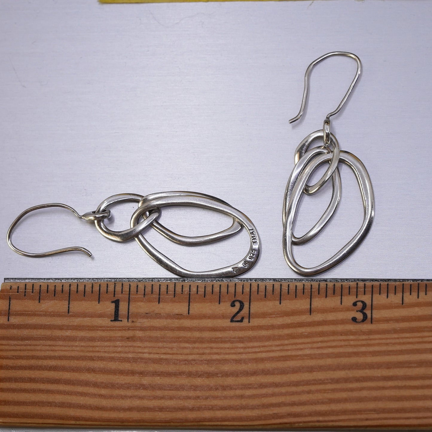 vintage Silpada 925 Sterling Silver Long Modernist Dangle Earrings 2” Jewelry