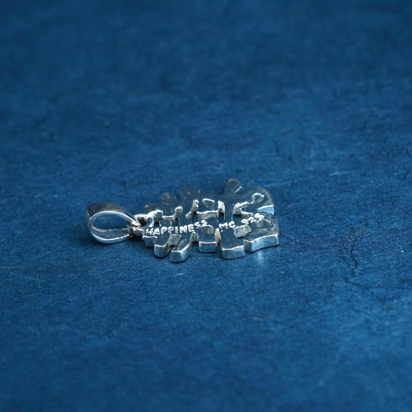 Sterling 925 silver charm pendant with Chinese character “happiness and joy”