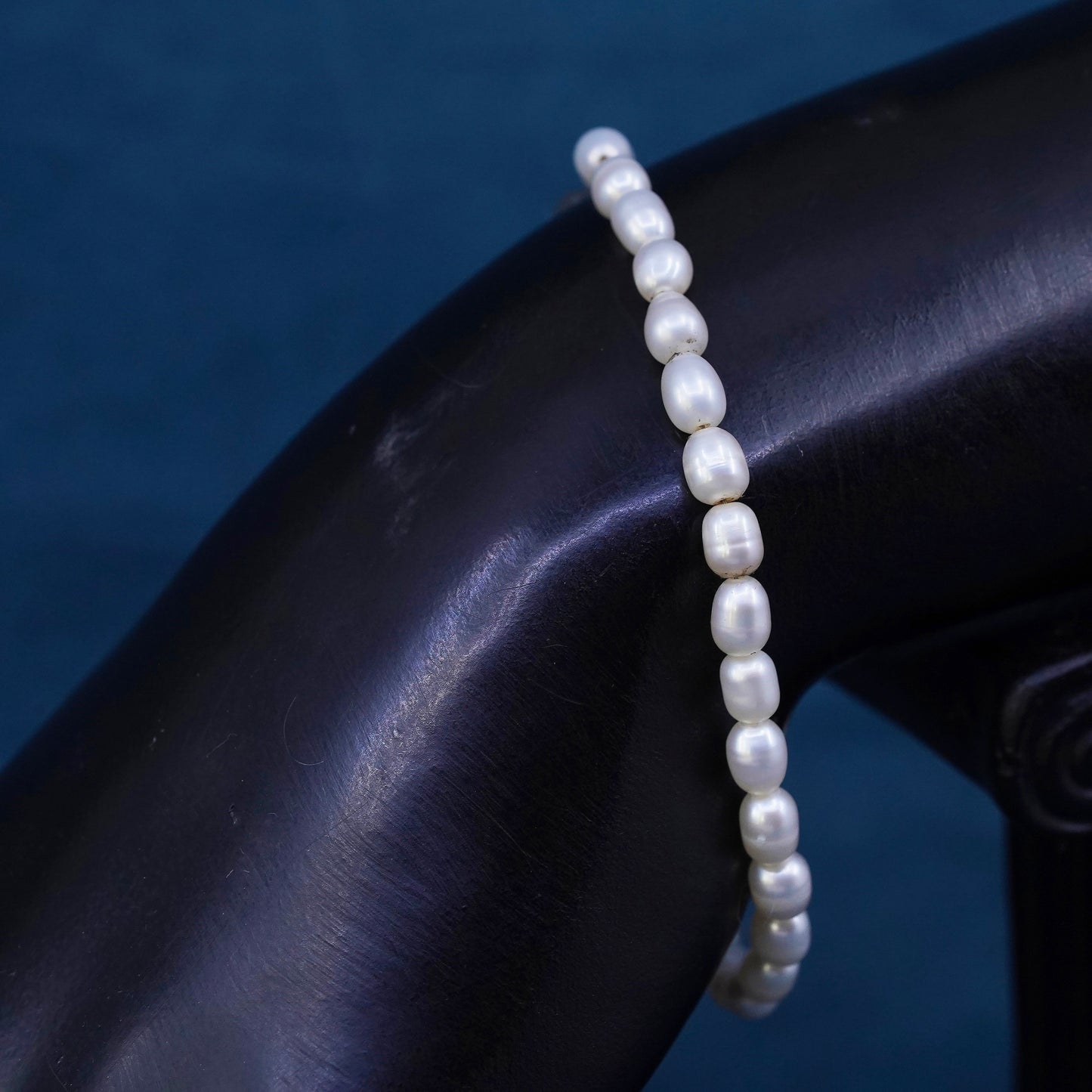 6.75", Sterling silver bracelet, solid 925 silver clasp freshwater pearl beads
