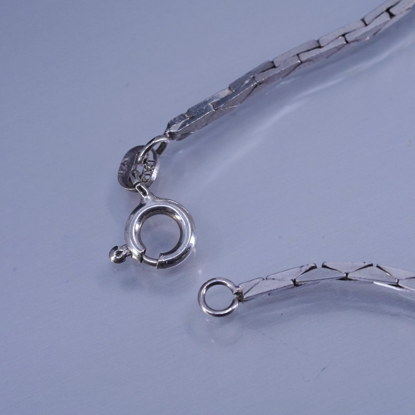 18” 2mm, vintage Italian Sterling 925 silver textured snake chain necklace