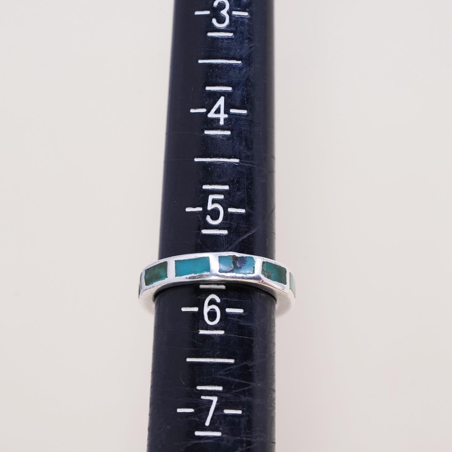 Size 5.5, Native American Bell Trading sterling silver ring, 925 band turquoise