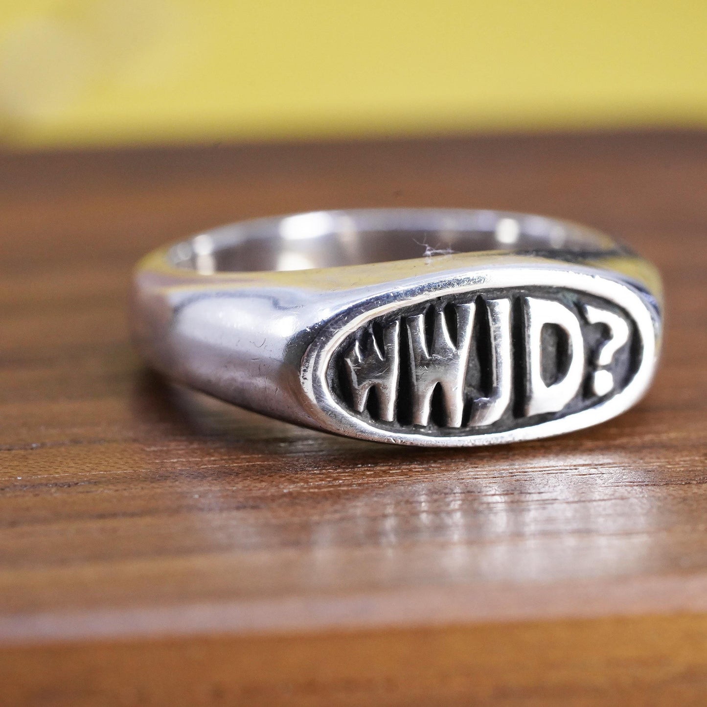 SZ 10.25, WWJD Sterling Silver 925 Ring, What Would Jesus Do Signet Ring, Faith
