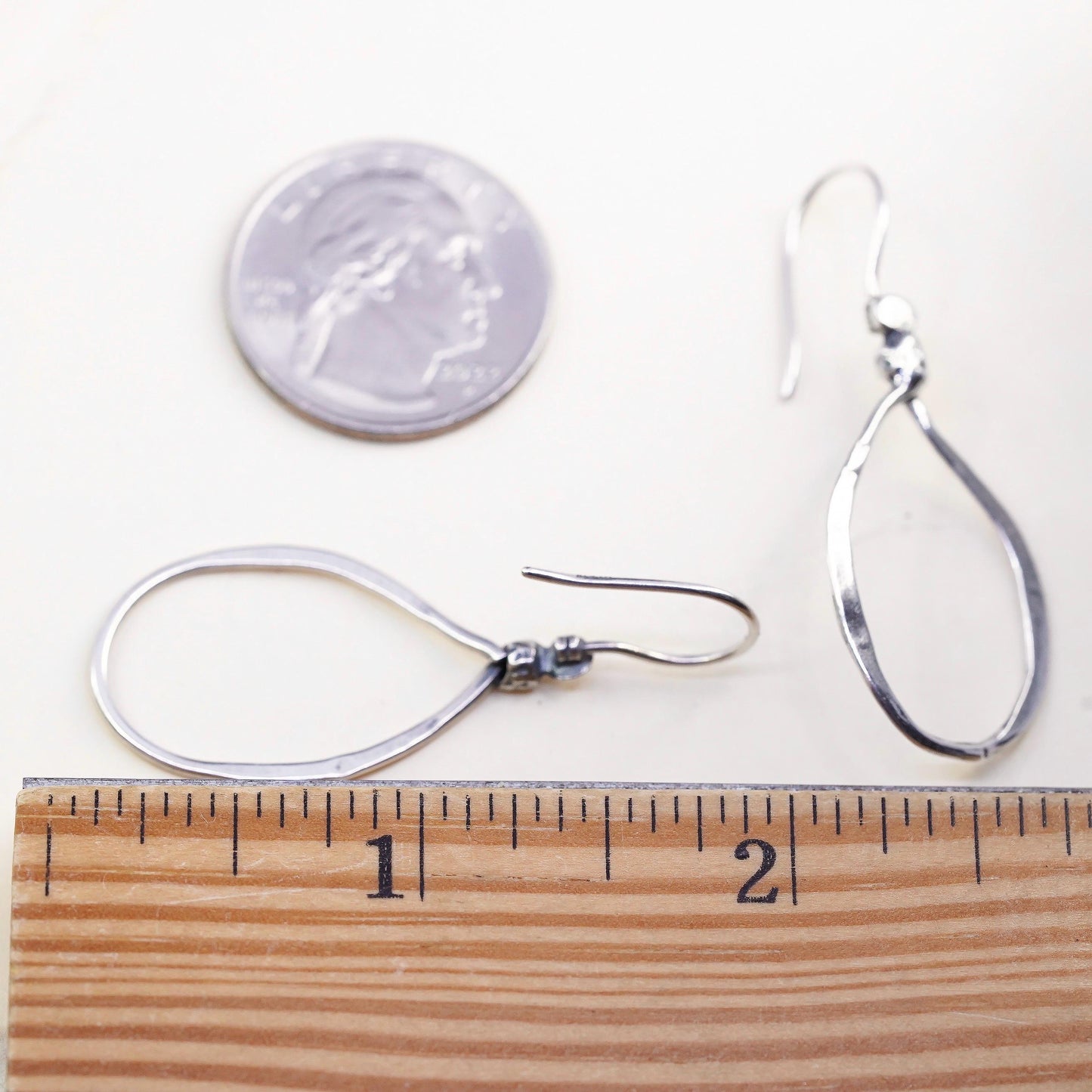Vintage Silpada Israeli Lasso 925 Sterling Silver teardrop loop Earrings W1551