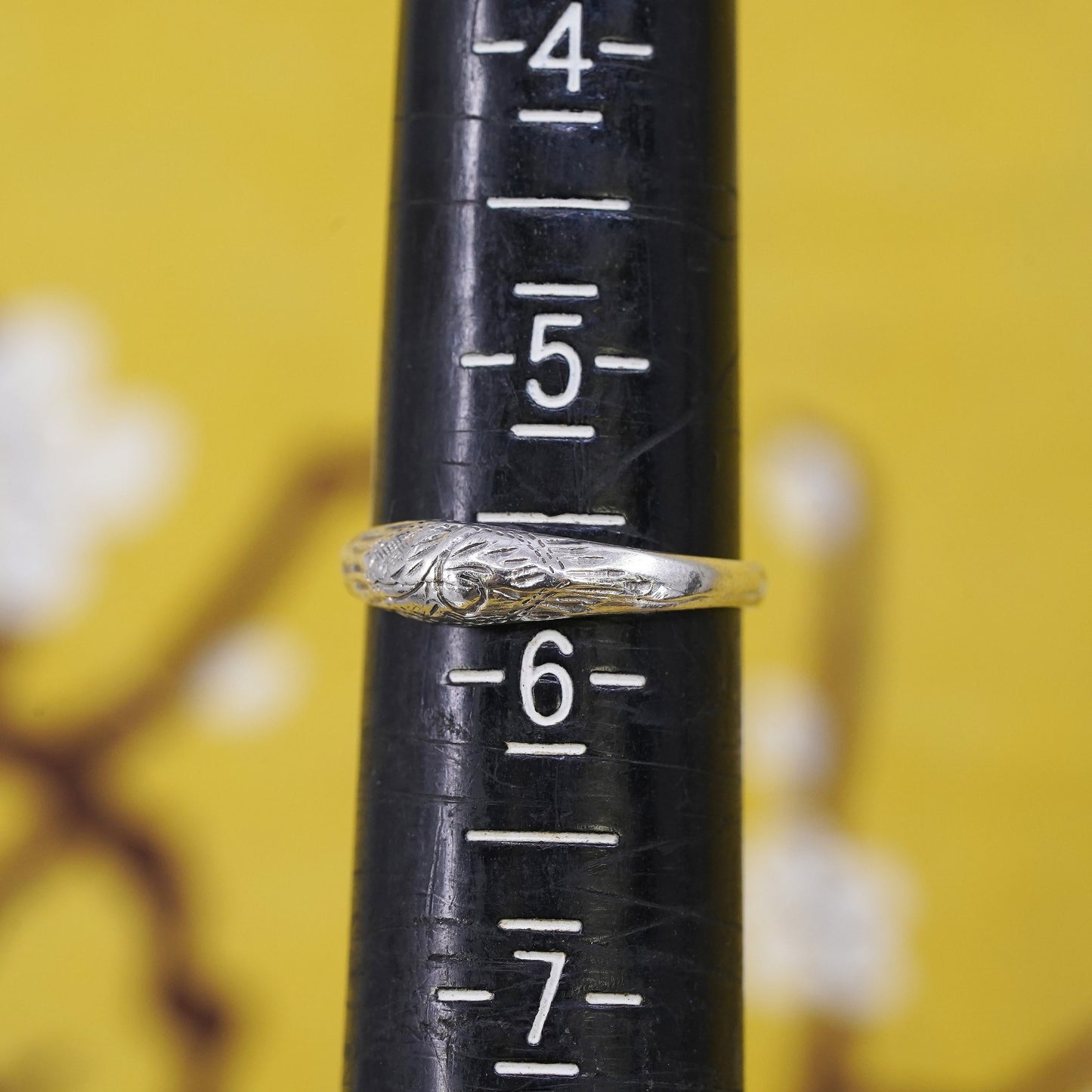 Size 5.5, Vintage Sterling silver stackable ring, 925 stackable textured band